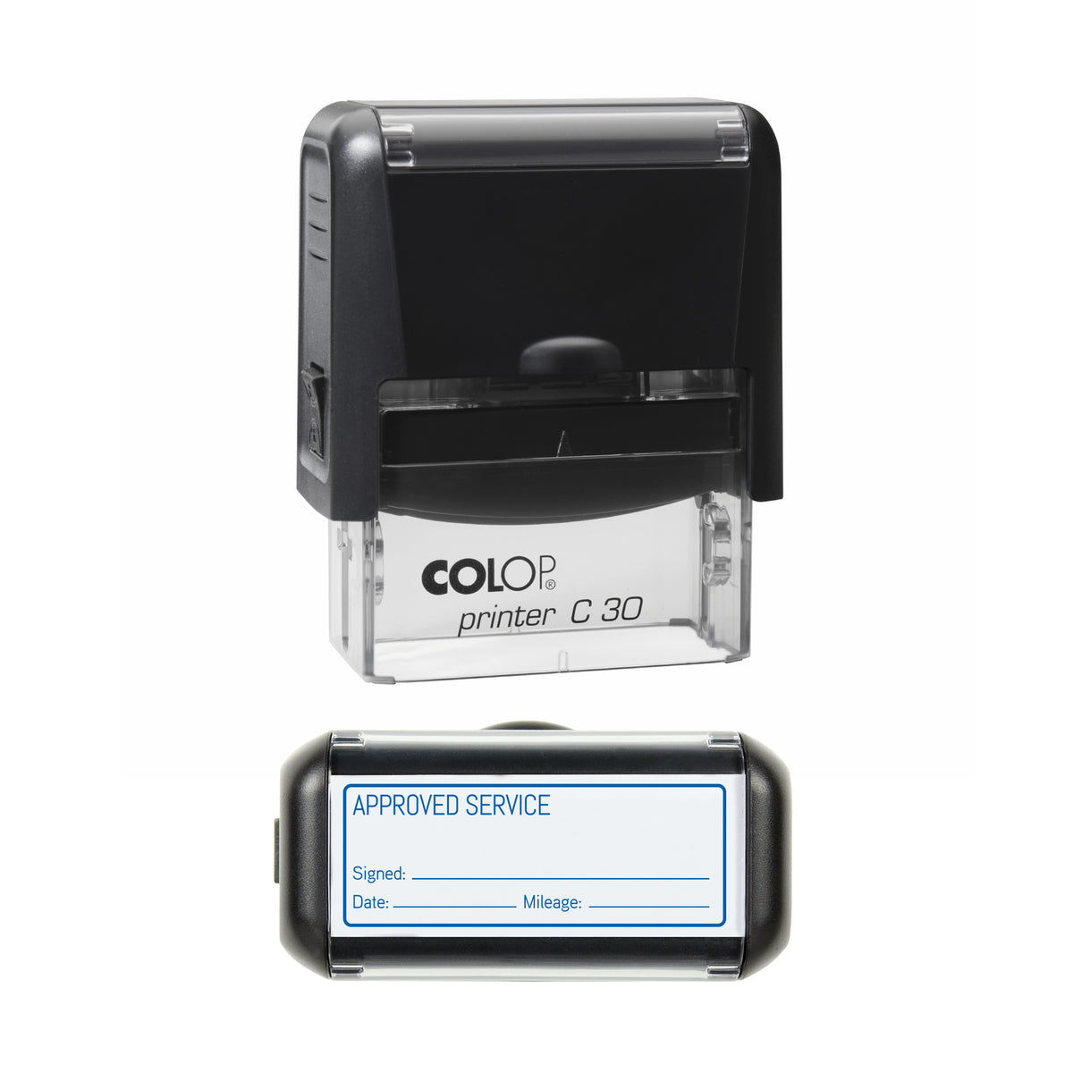 Approved Service COLOP C30 blue ink impression