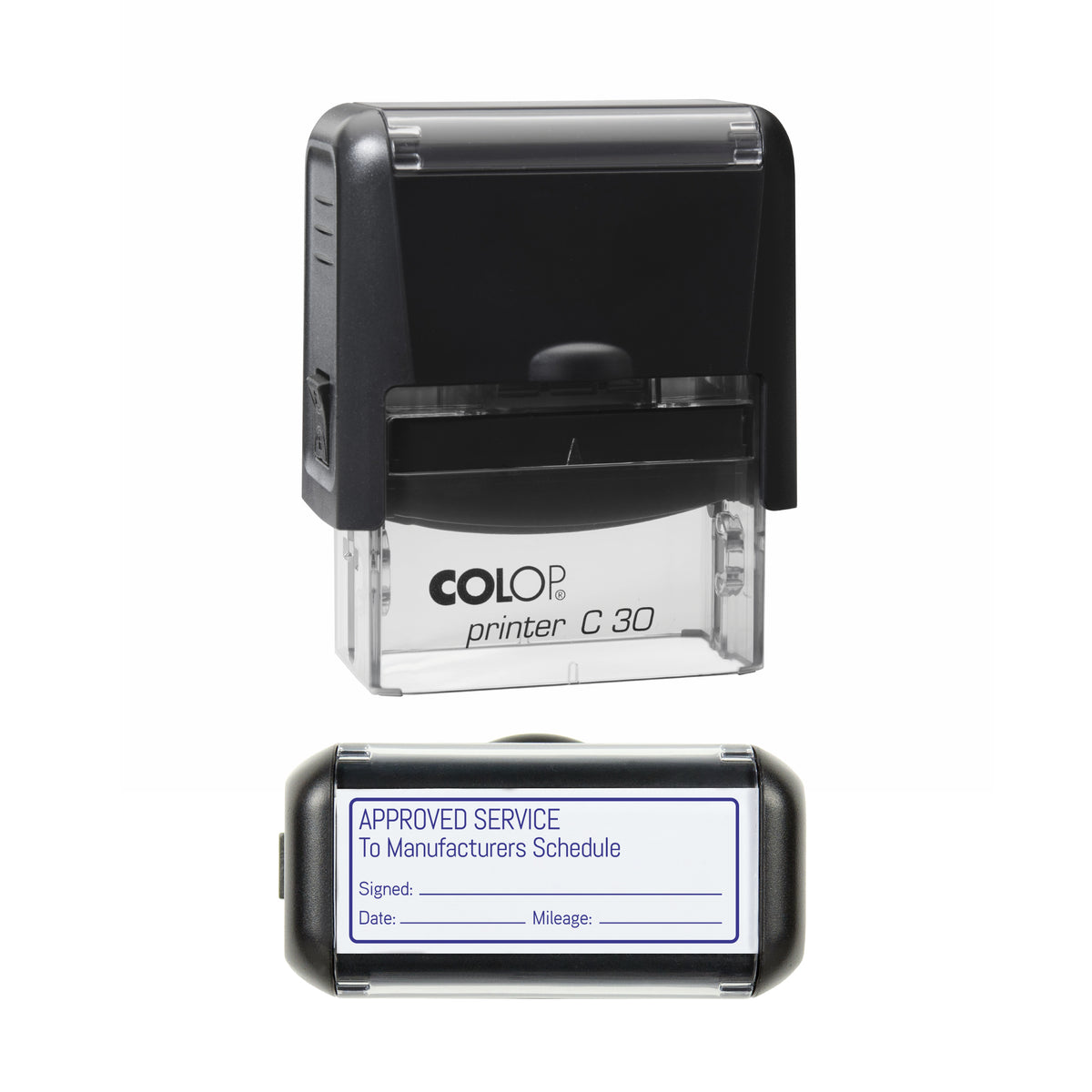 Approved Service To Manufacturers Schedule COLOP C30 violet ink impression