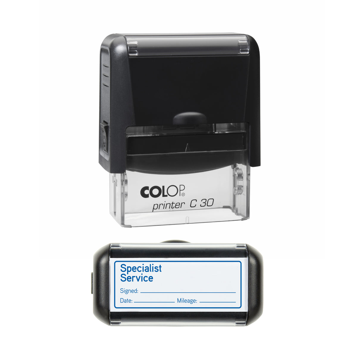 Specialist Service COLOP C30 blue ink impression