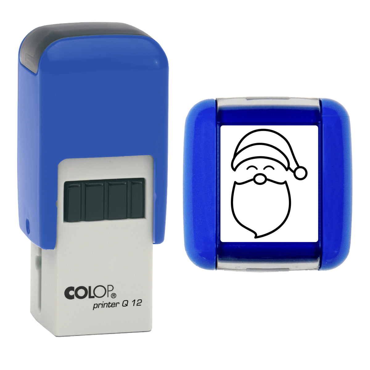 Santa - Christmas Loyalty Card Rubber Stamp - Loyalty Card Self-Inking Stamp - COLOP Q12 - 12 x 12mm - black ink