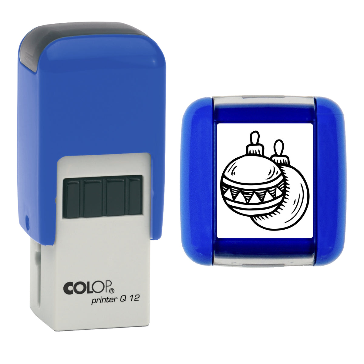 Bauble - Christmas Loyalty Card Rubber Stamp - Loyalty Card Self-Inking Stamp - COLOP Q12 - 12 x 12mm - black ink