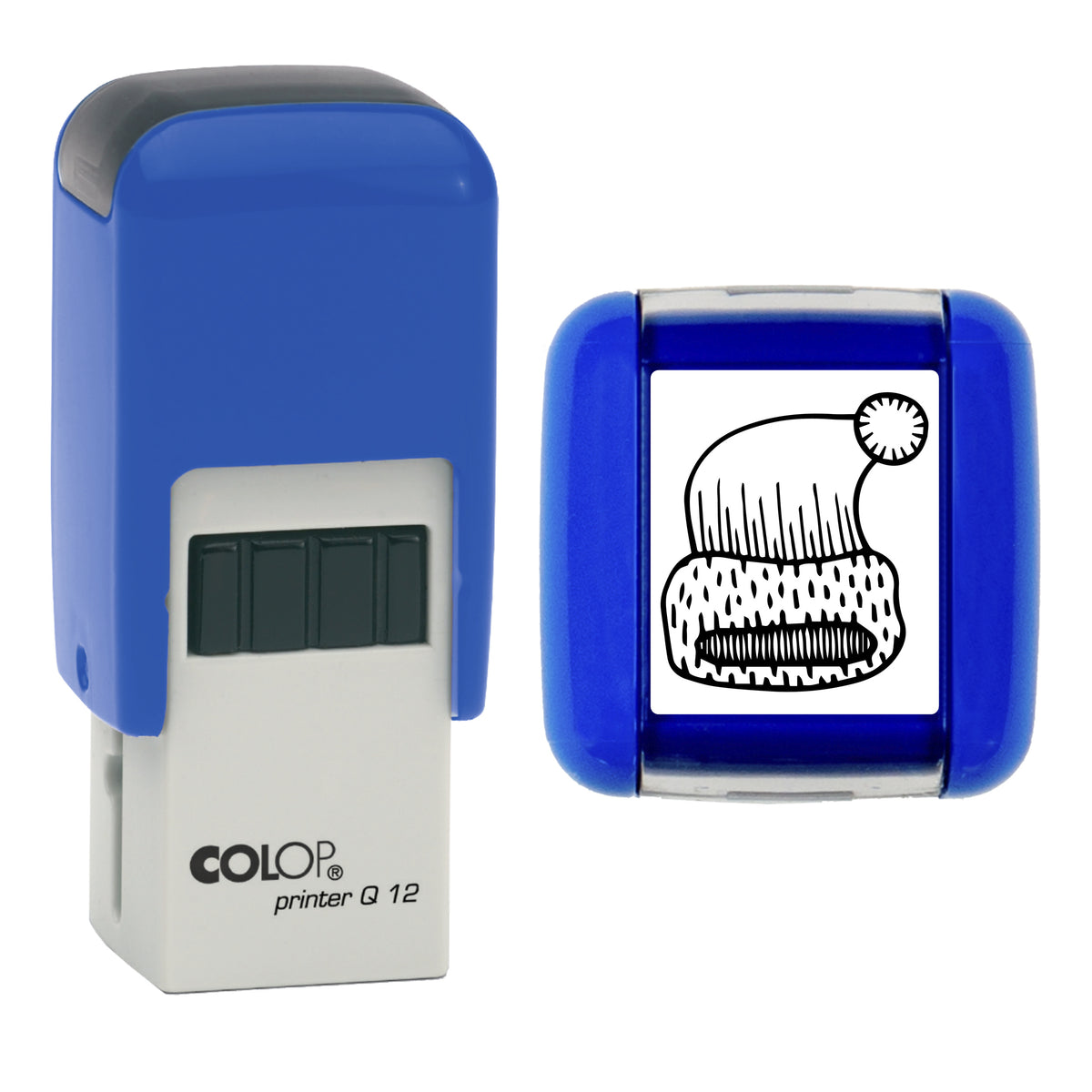 Santa Hat - Christmas Loyalty Card Rubber Stamp - Loyalty Card Self-Inking Stamp - COLOP Q12 - 12 x 12mm - black ink