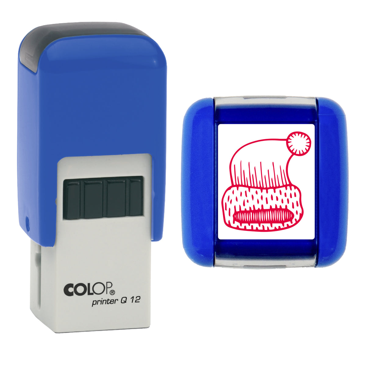 Santa Hat - Christmas Loyalty Card Rubber Stamp - Loyalty Card Self-Inking Stamp - COLOP Q12 - 12 x 12mm - red ink