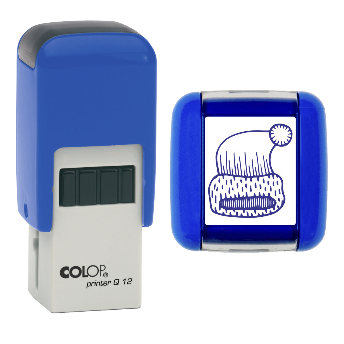 Santa Hat - Christmas Loyalty Card Rubber Stamp - Loyalty Card Self-Inking Stamp - COLOP Q12 - 12 x 12mm - violet ink