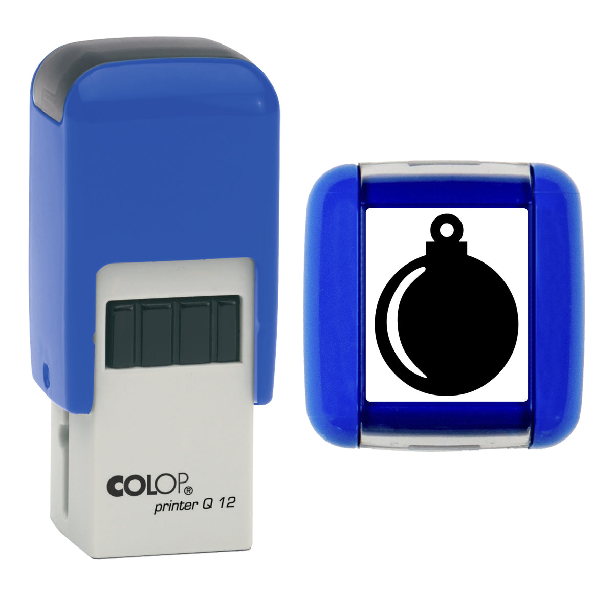 Bauble - Christmas Loyalty Card Rubber Stamp - Loyalty Card Self-Inking Stamp - COLOP Q12 - 12 x 12mm - black ink