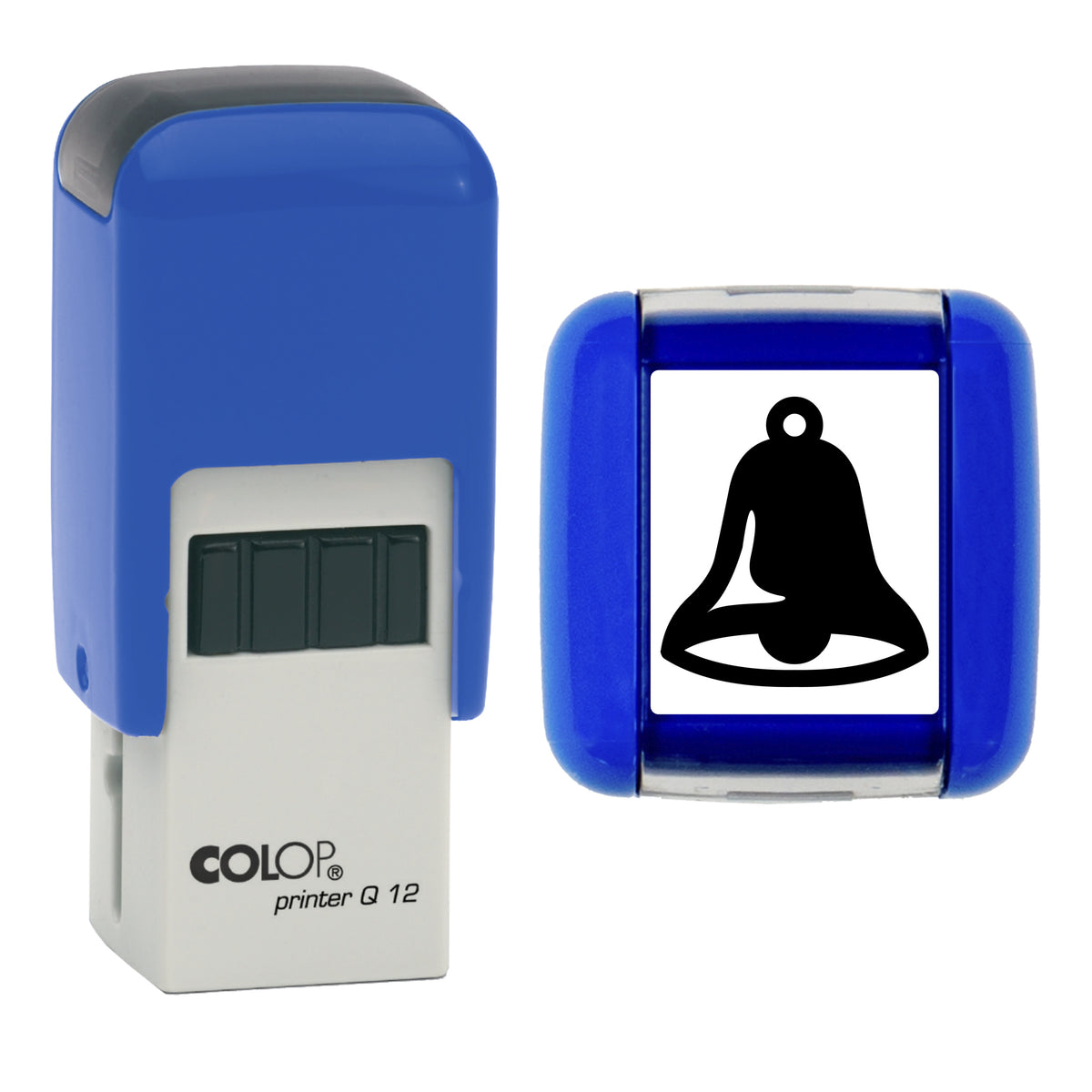 Bell - Christmas Loyalty Card Rubber Stamp - Loyalty Card Self-Inking Stamp - COLOP Q12 - 12 x 12mm - black ink