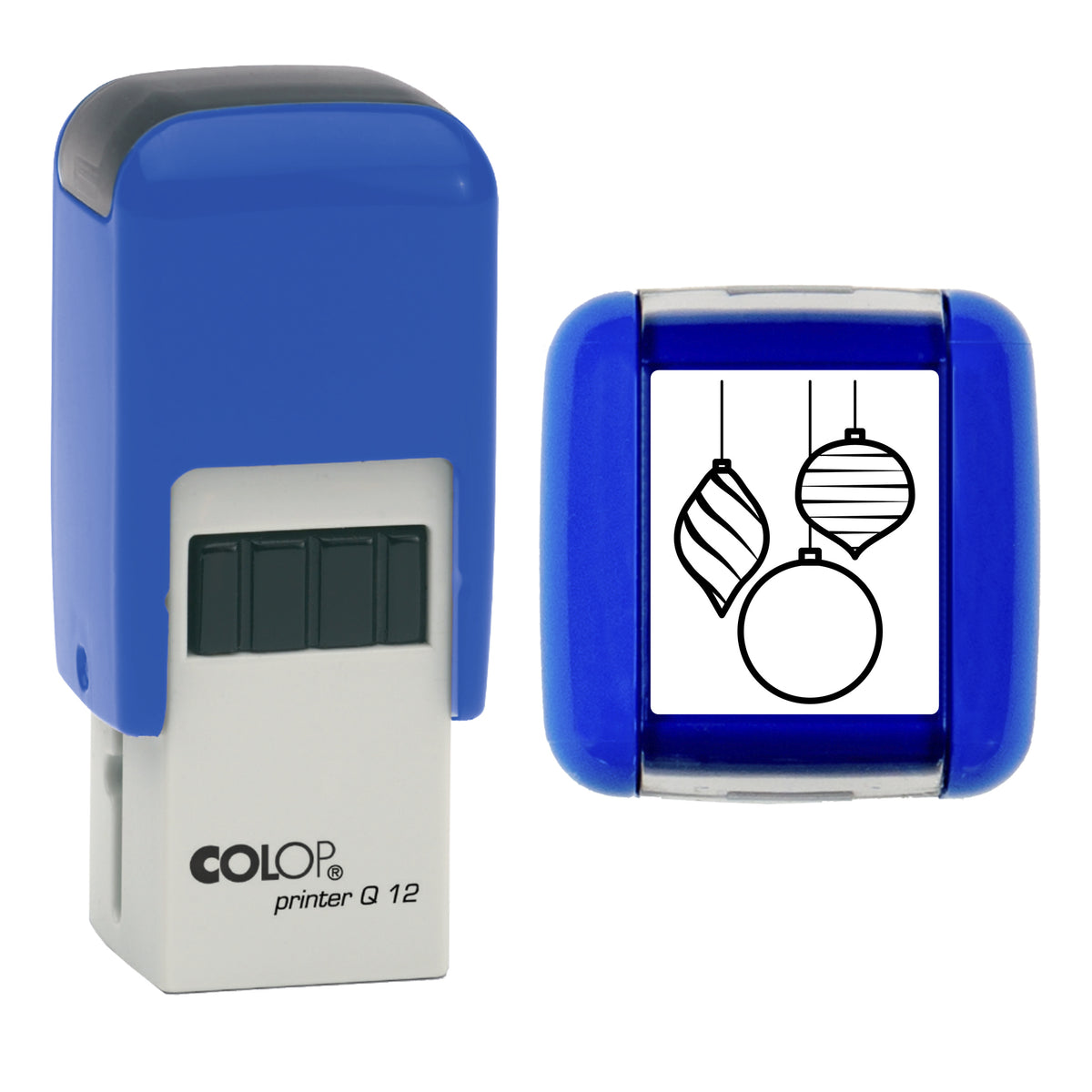 Hanging Bauble - Christmas Loyalty Card Rubber Stamp - Loyalty Card Self-Inking Stamp - COLOP Q12 - 12 x 12mm - black ink