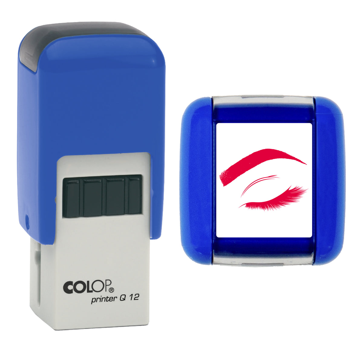 Brow & Lashes - Salon Loyalty Card Rubber Stamp - Loyalty Card Self-Inking Stamp - COLOP Q12 - 12 x 12mm - red ink