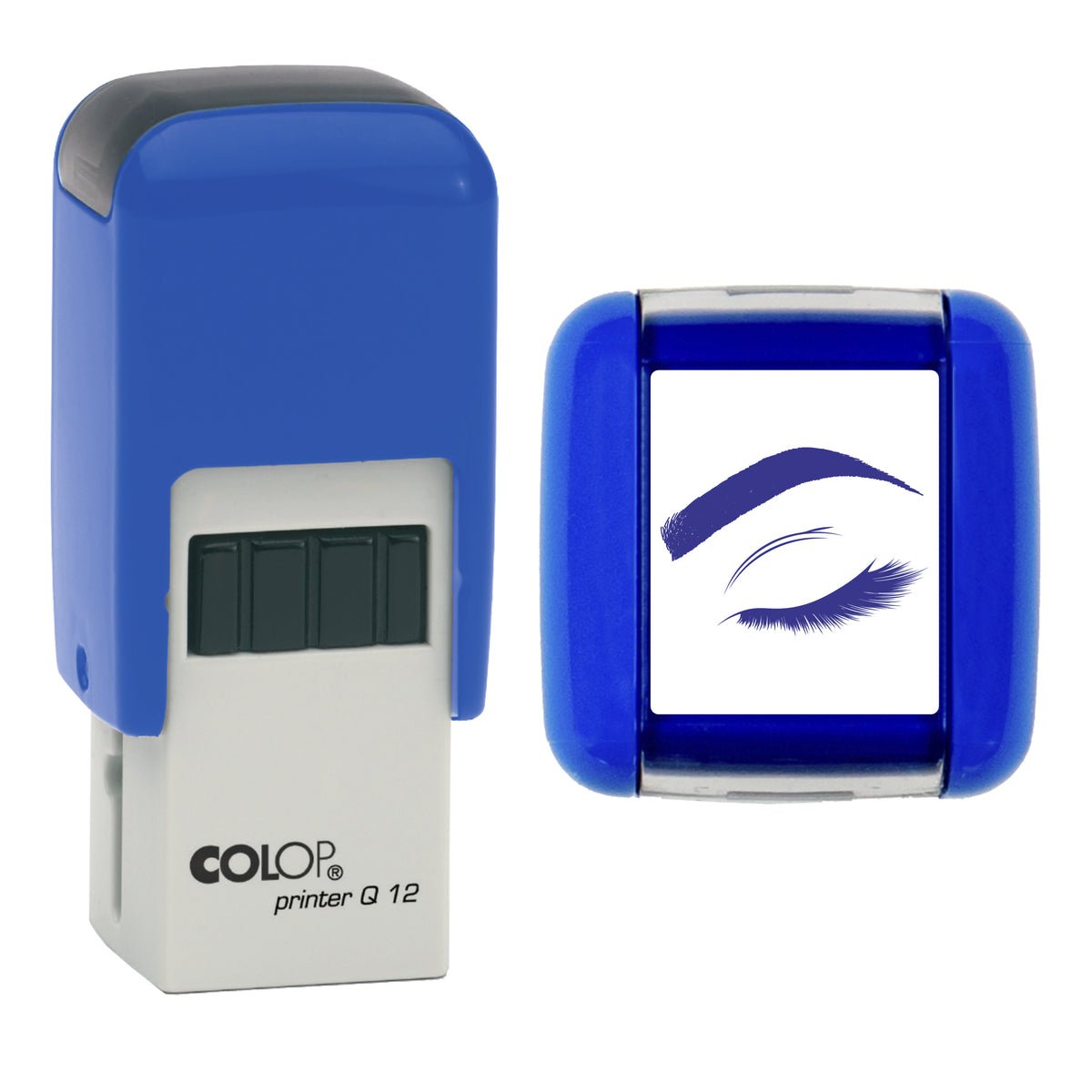 Brow & Lashes - Salon Loyalty Card Rubber Stamp - Loyalty Card Self-Inking Stamp - COLOP Q12 - 12 x 12mm - violet ink