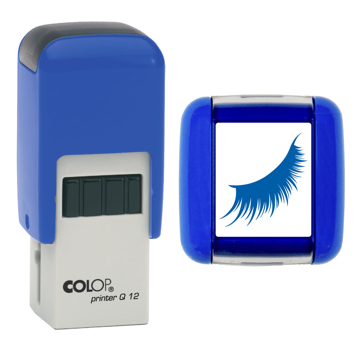 Fake Lashes - Salon Loyalty Card Rubber Stamp - Loyalty Card Self-Inking Stamp - COLOP Q12 - 12 x 12mm - blue ink