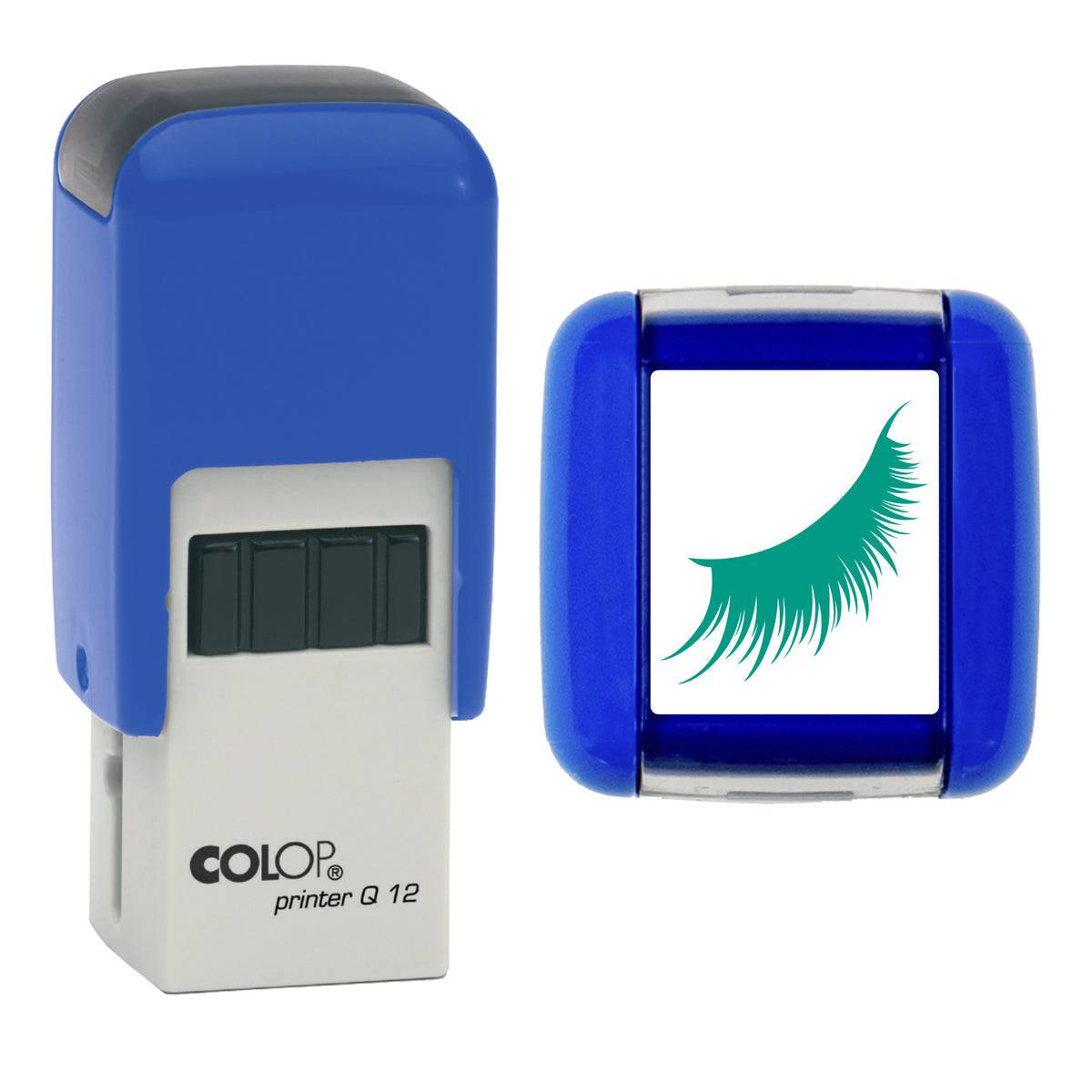 Fake Lashes - Salon Loyalty Card Rubber Stamp - Loyalty Card Self-Inking Stamp - COLOP Q12 - 12 x 12mm - green ink