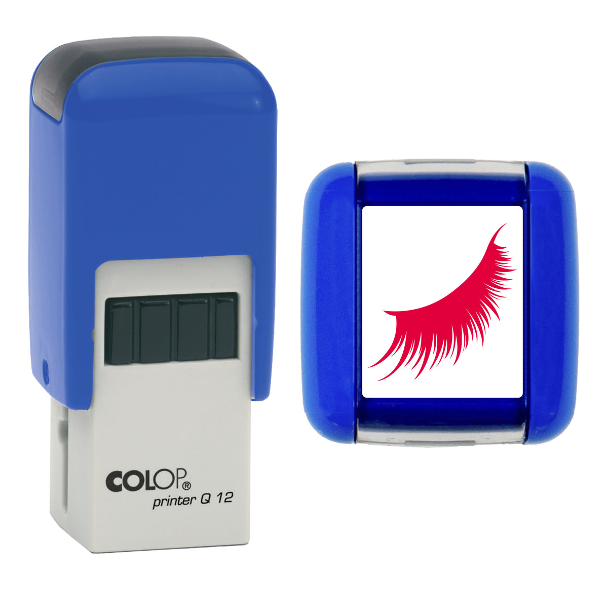 Fake Lashes - Salon Loyalty Card Rubber Stamp - Loyalty Card Self-Inking Stamp - COLOP Q12 - 12 x 12mm - red ink