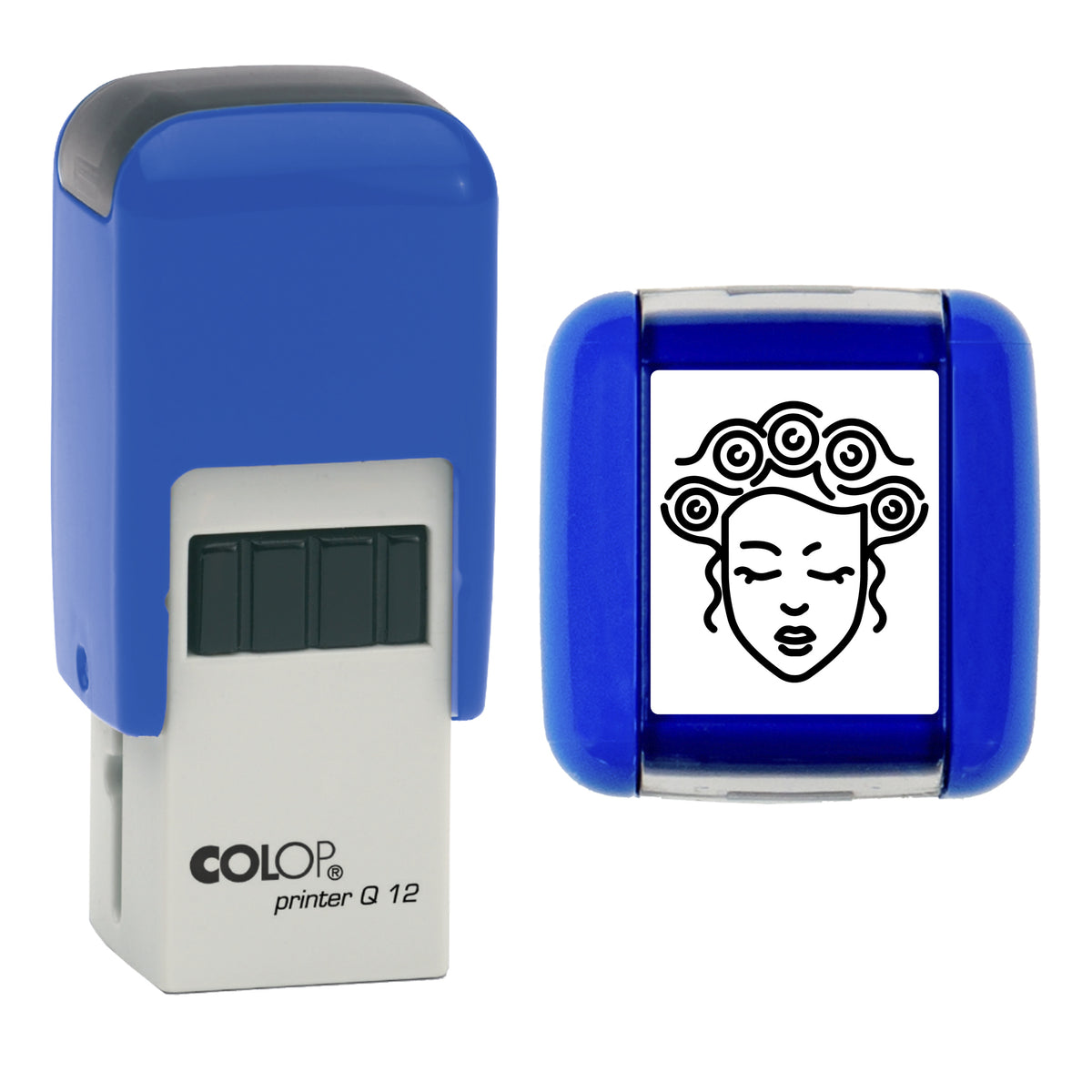 Hair - Salon Loyalty Card Rubber Stamp - Loyalty Card Self-Inking Stamp - COLOP Q12 - 12 x 12mm - black ink