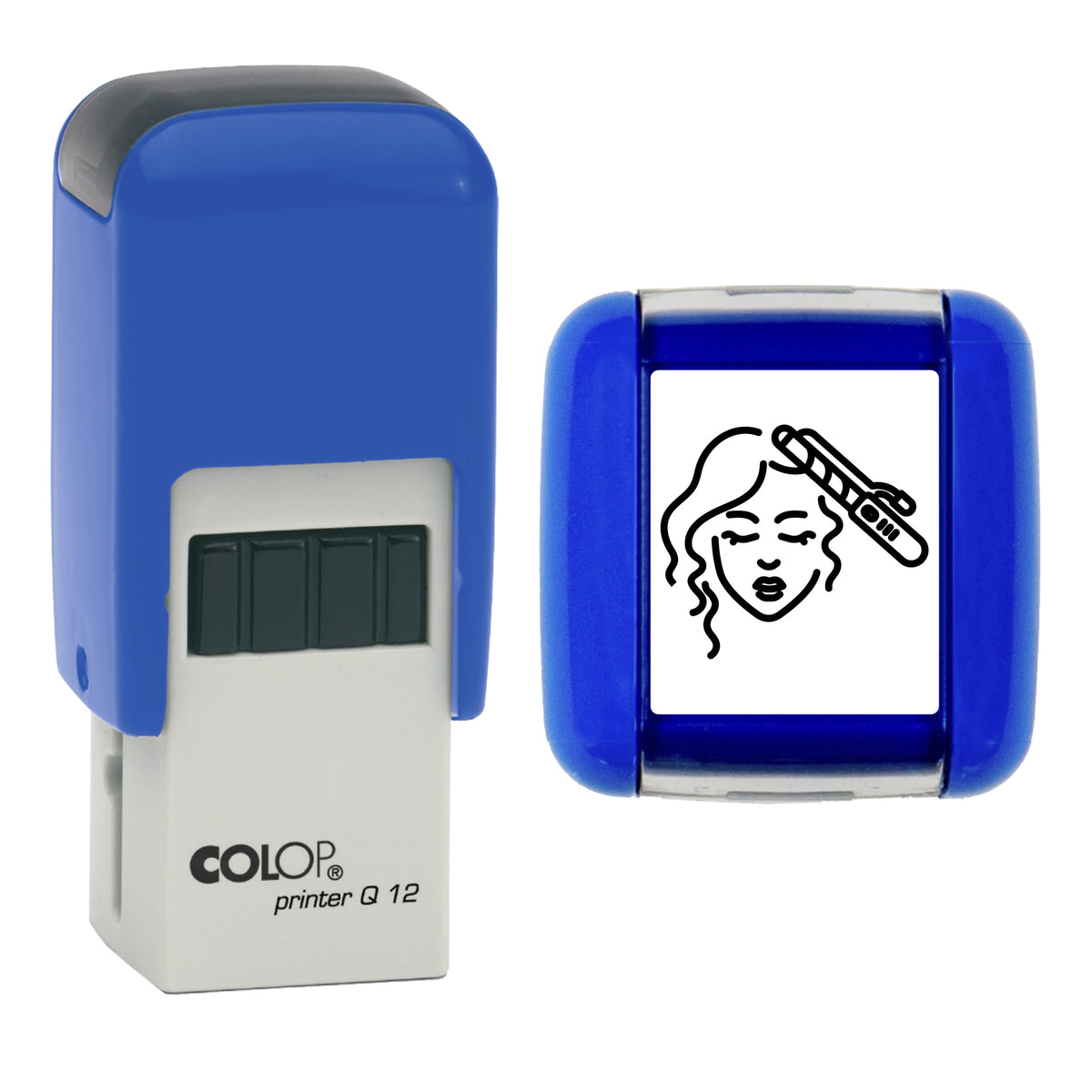 Hair - Salon Loyalty Card Rubber Stamp - Loyalty Card Self-Inking Stamp - COLOP Q12 - 12 x 12mm - black ink
