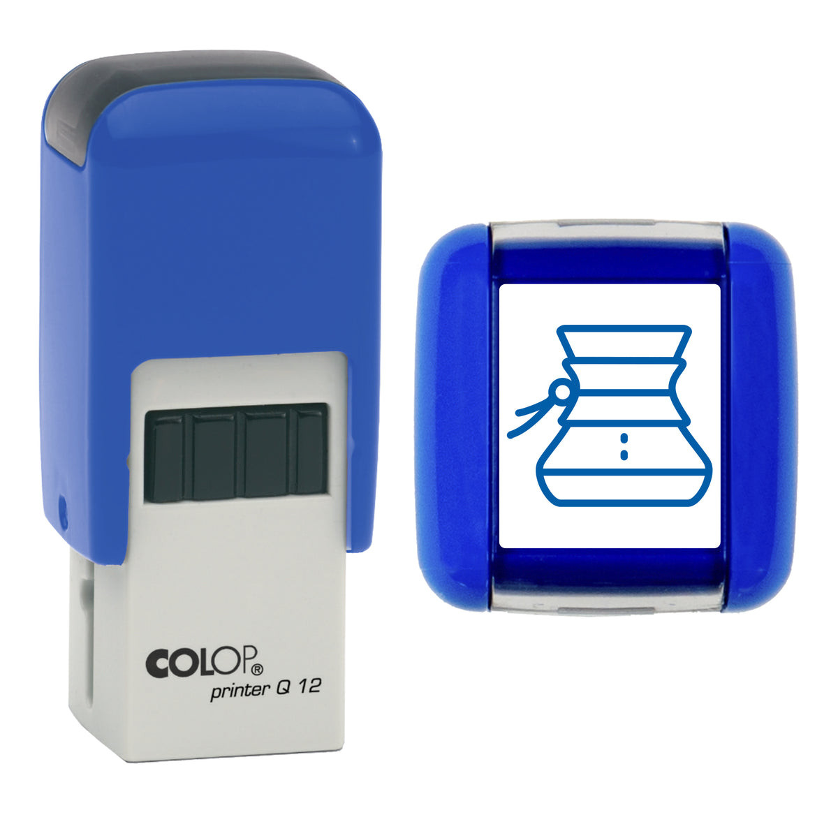Chemex - Café - Takeaway Loyalty Card Rubber Stamp - Loyalty Card Self-Inking Stamp - COLOP Q12 - 12 x 12mm - blue ink