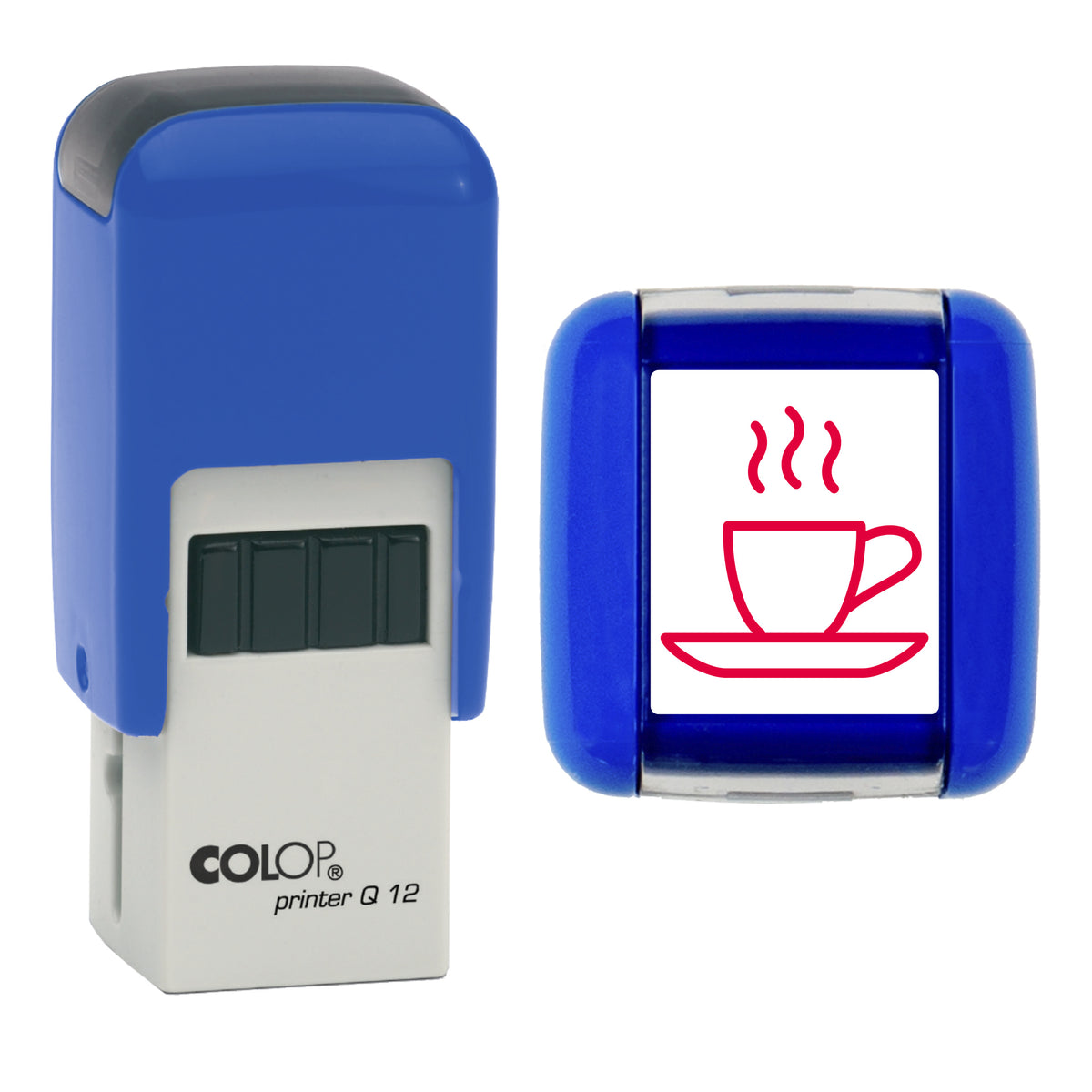 Espresso - Café - Takeaway Loyalty Card Rubber Stamp - Loyalty Card Self-Inking Stamp - COLOP Q12 - 12 x 12mm - red ink
