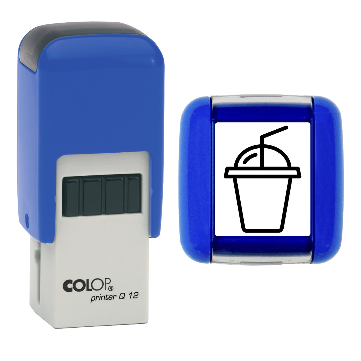 Soft Drink - Café - Takeaway Loyalty Card Rubber Stamp - Loyalty Card Self-Inking Stamp - COLOP Q12 - 12 x 12mm - black ink
