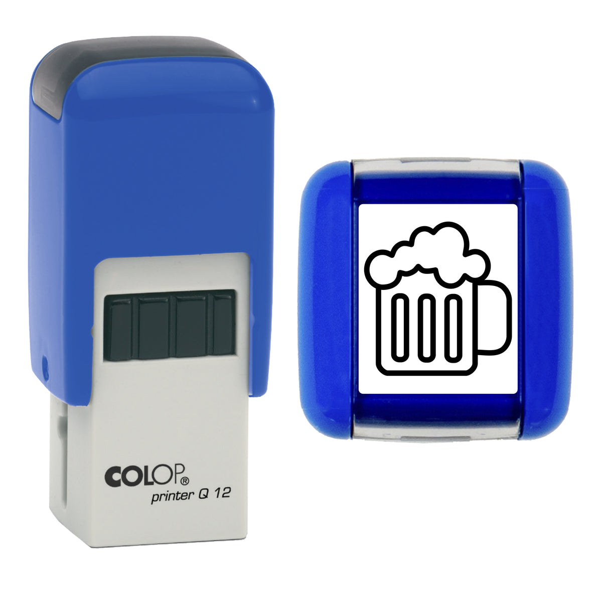 Beer - Café - Takeaway Loyalty Card Rubber Stamp - Loyalty Card Self-Inking Stamp - COLOP Q12 - 12 x 12mm - black ink