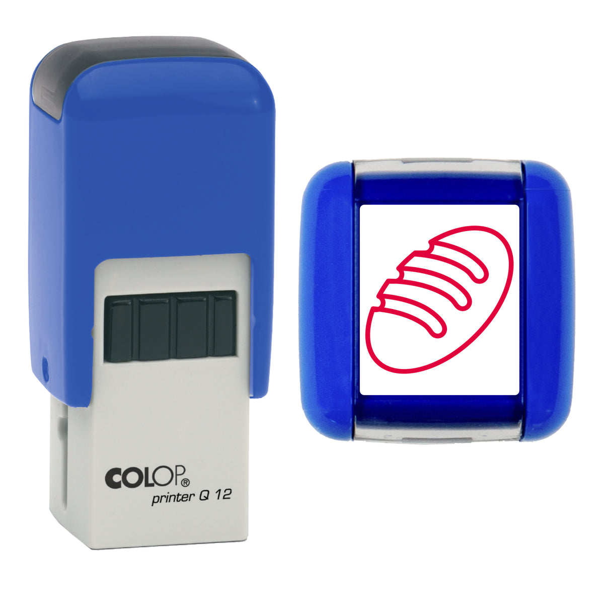 Bread - Café - Takeaway Loyalty Card Rubber Stamp - Loyalty Card Self-Inking Stamp - COLOP Q12 - 12 x 12mm - red ink