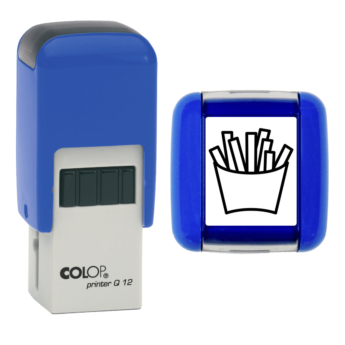 Fries - Café - Takeaway Loyalty Card Rubber Stamp - Loyalty Card Self-Inking Stamp - COLOP Q12 - 12 x 12mm - black ink