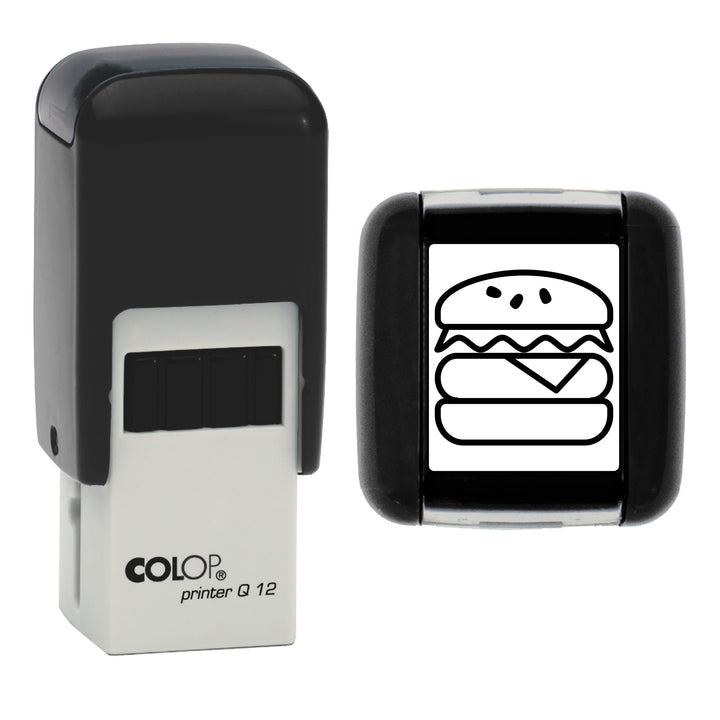 Burger - Café - Takeaway Loyalty Card Rubber Stamp - Loyalty Card Self-Inking Stamp - COLOP Q12 - 12 x 12mm