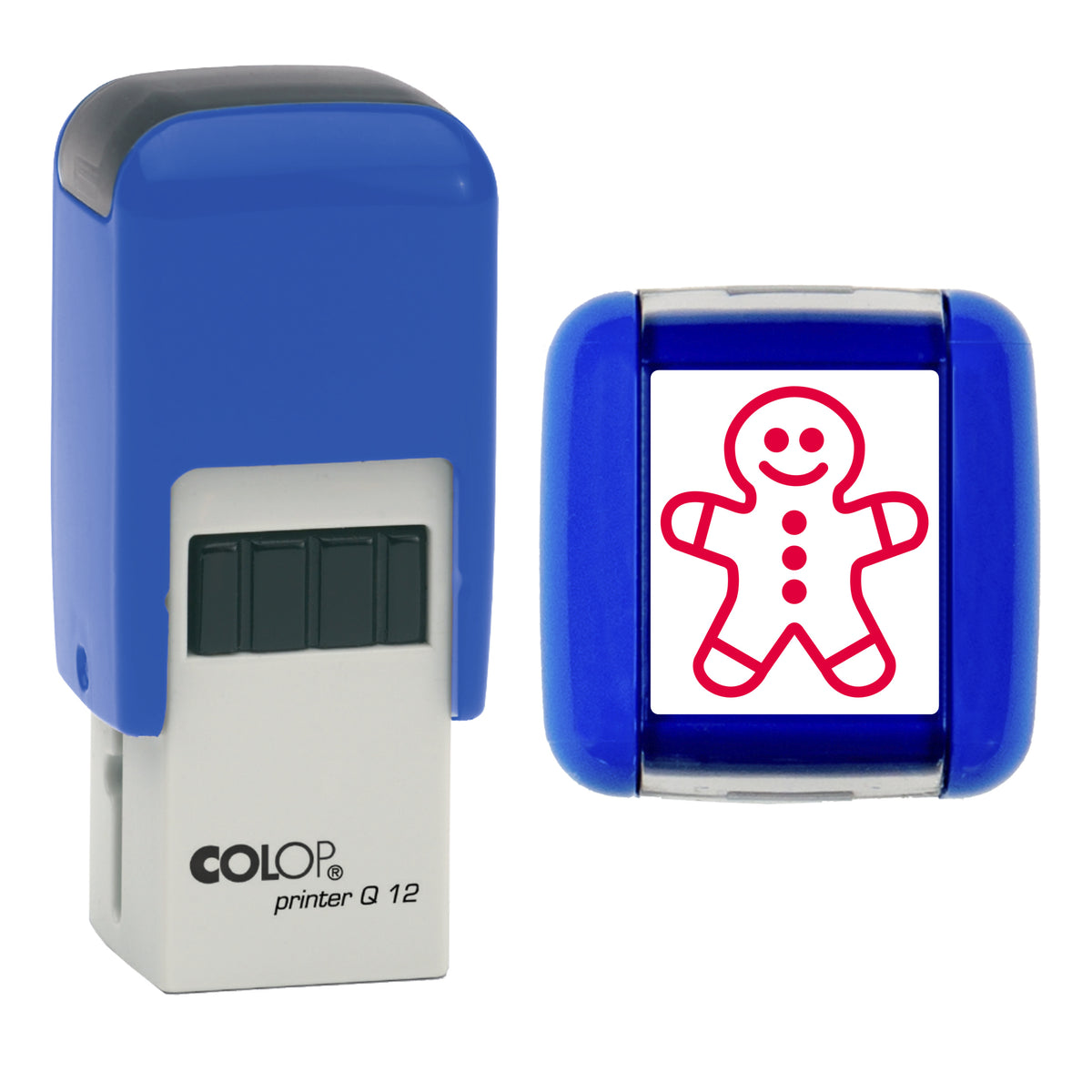 Gingerbread Man - Café - Bakery Loyalty Card Rubber Stamp - Loyalty Card Self-Inking Stamp - COLOP Q12 - 12 x 12mm - red ink