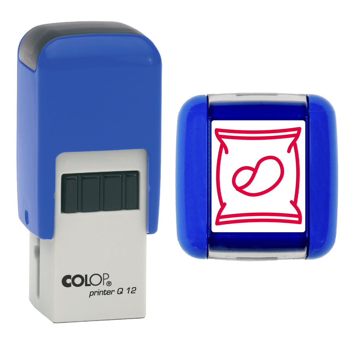 Crisps - Café - Takeaway Loyalty Card Rubber Stamp - Loyalty Card Self-Inking Stamp - COLOP Q12 - 12 x 12mm - red ink