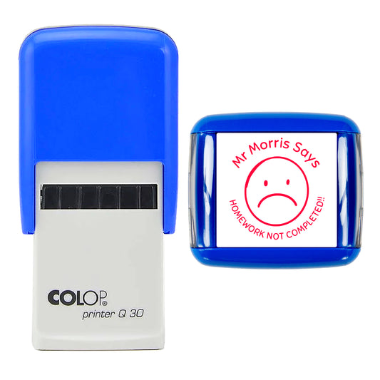 30mm Round Self-Inking Rubber Stamp – Perfect for Teachers, School, and Education Use – Personalised and Custom Made Design - Homework Not Done