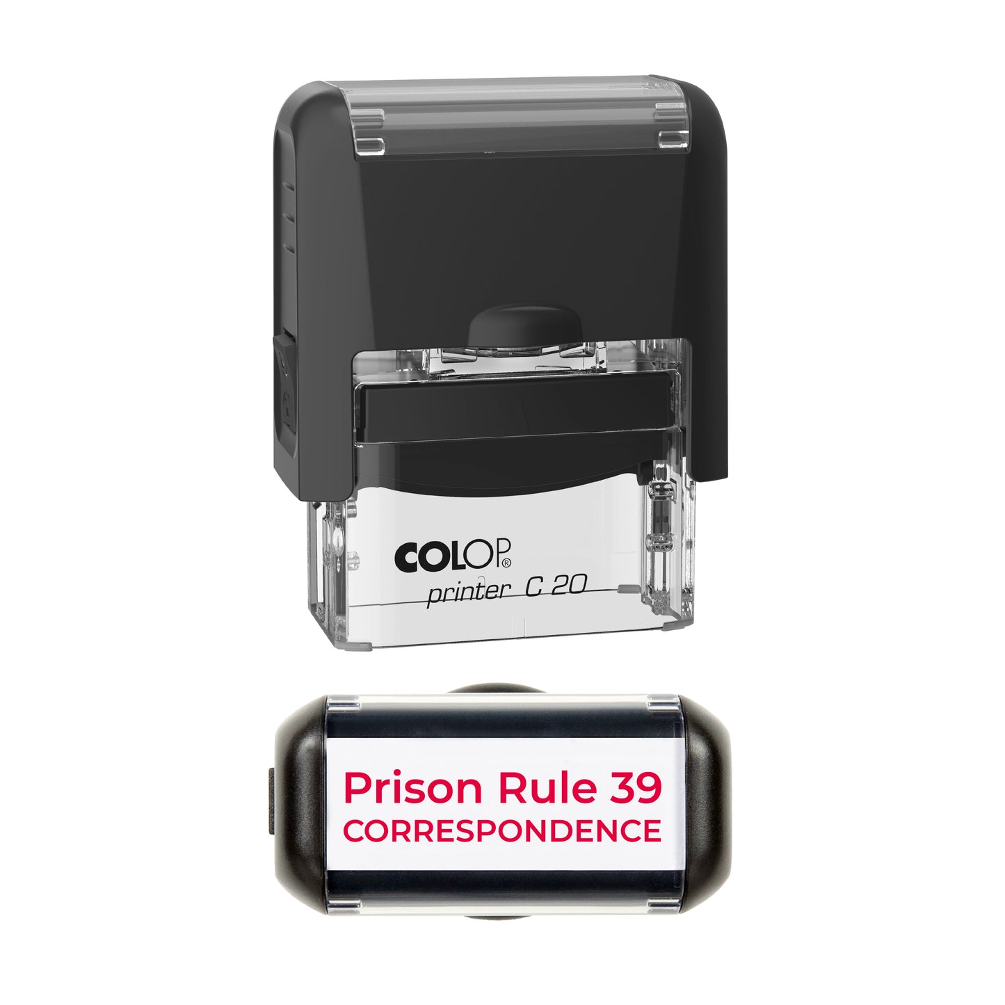 Rule 39 Legal Correspondence Stamp | Self Inking Red Office Stamp | Prison Rule 39 Mail Marking Stamp for Solicitors, Legal Firms & Prison Correspondence | 37mm x 12mm