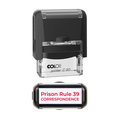 Rule 39 Legal Correspondence Stamp | Self Inking Red Office Stamp | Prison Rule 39 Mail Marking Stamp for Solicitors, Legal Firms & Prison Correspondence | 37mm x 12mm
