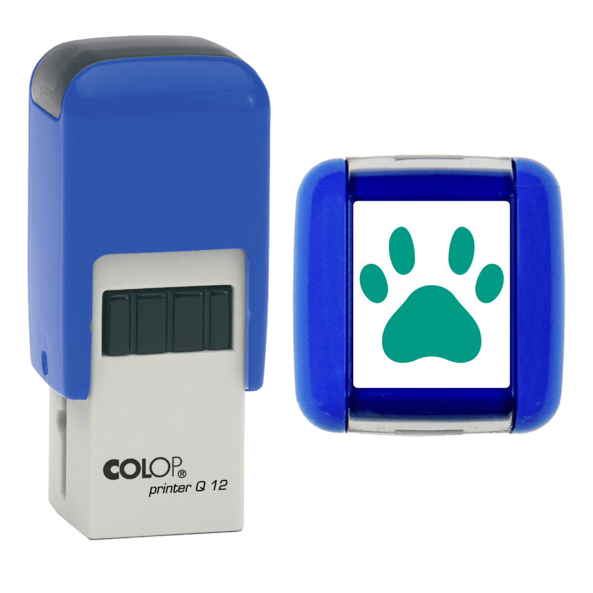 Dog Paw stamp, COLOP Q12, green ink