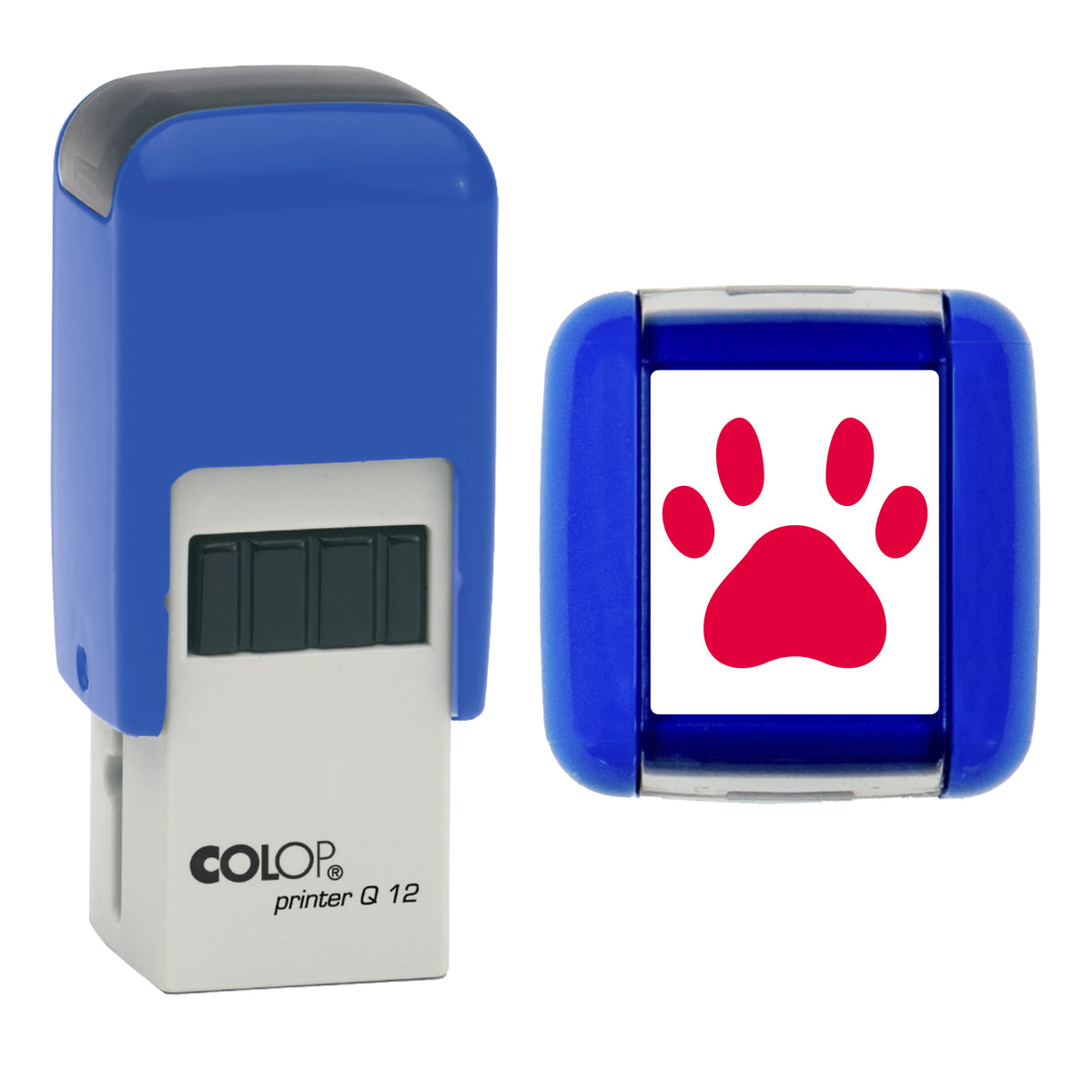 Dog Paw stamp, COLOP Q12, red ink
