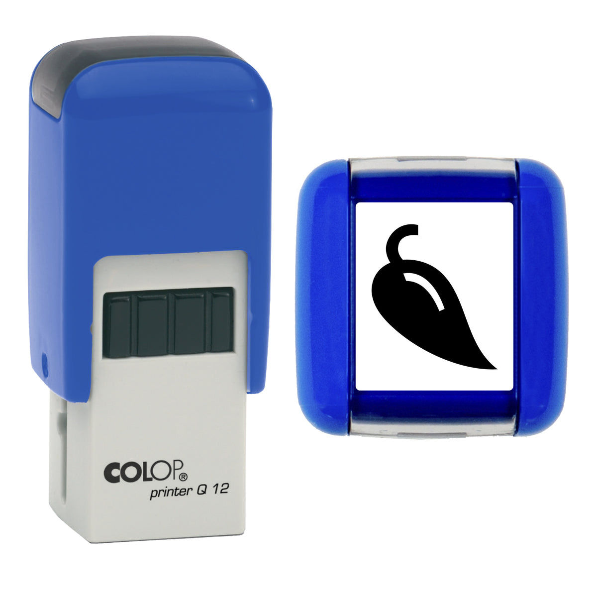 Chilli stamp, COLOP Q12, black ink