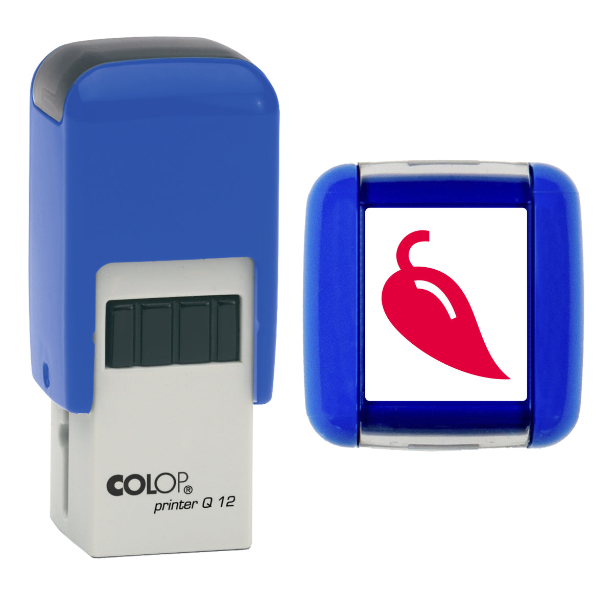 Chilli stamp, COLOP Q12, red ink