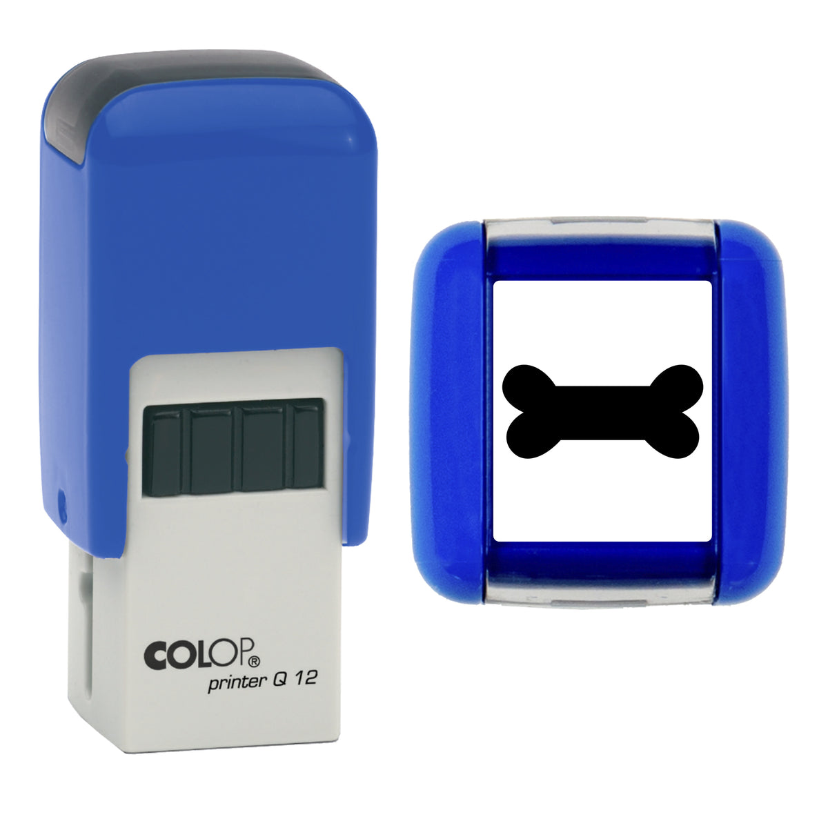 Dog Bone stamp, COLOP Q12, black ink