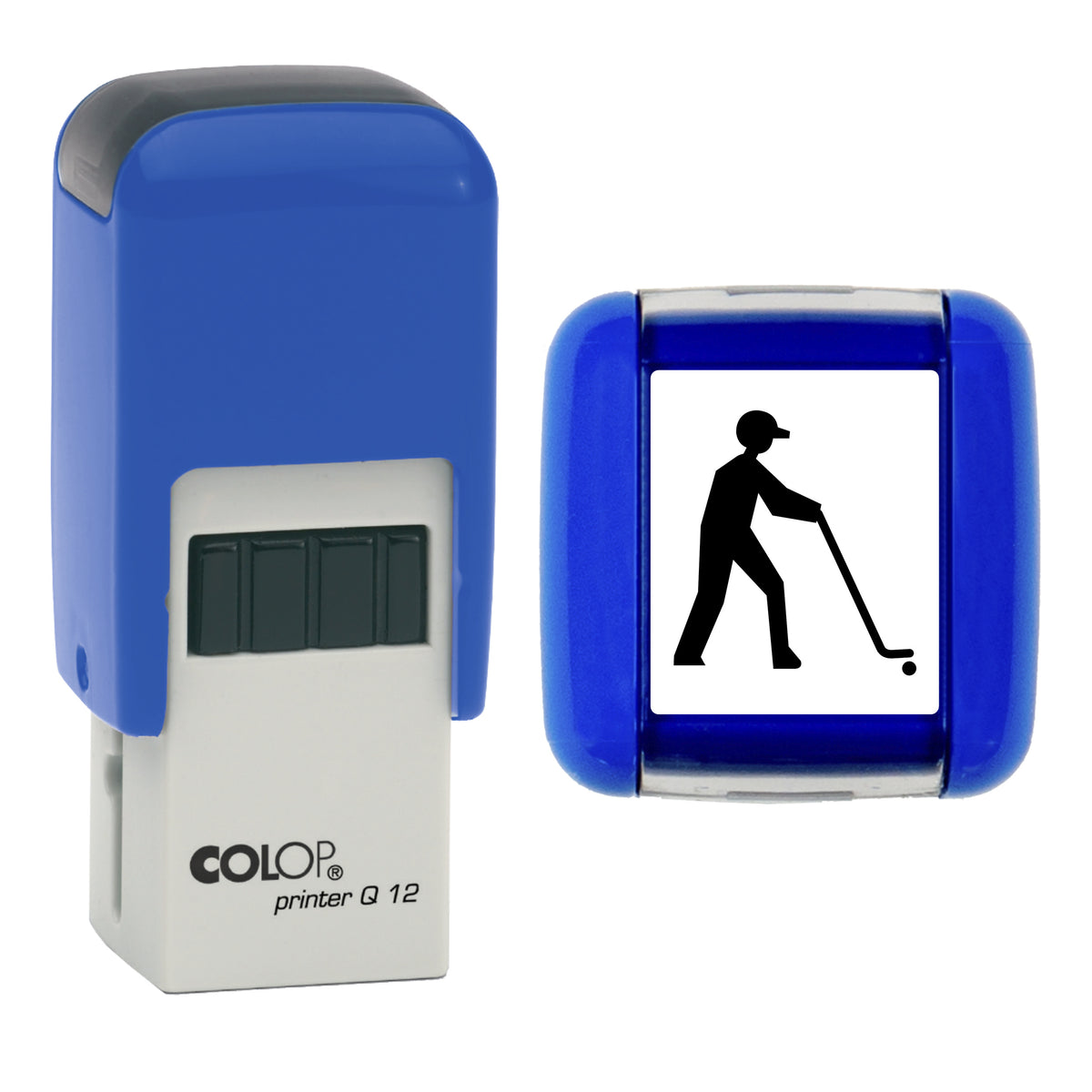 Golfer stamp, COLOP Q12, black ink