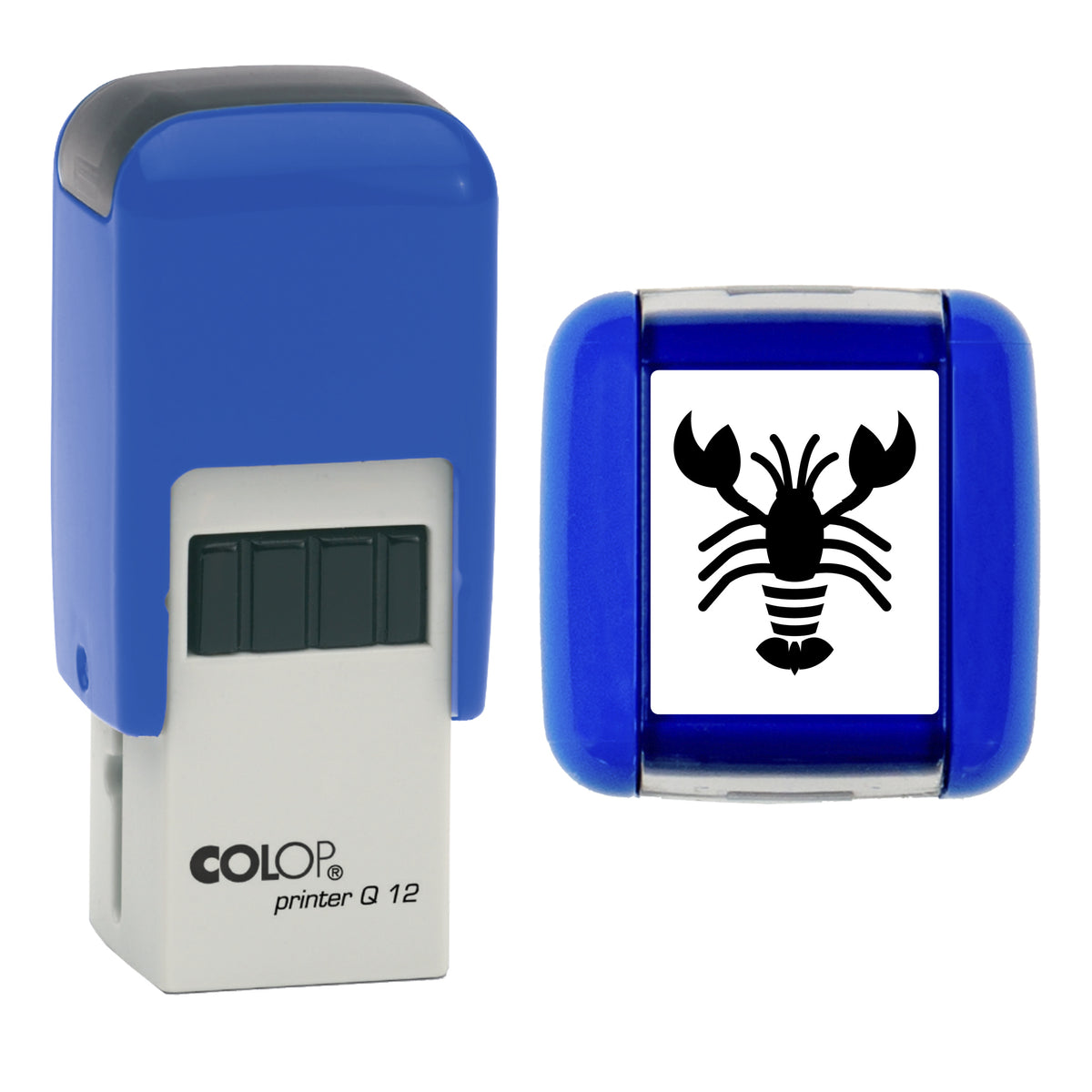 Lobster stamp, COLOP Q12, black ink