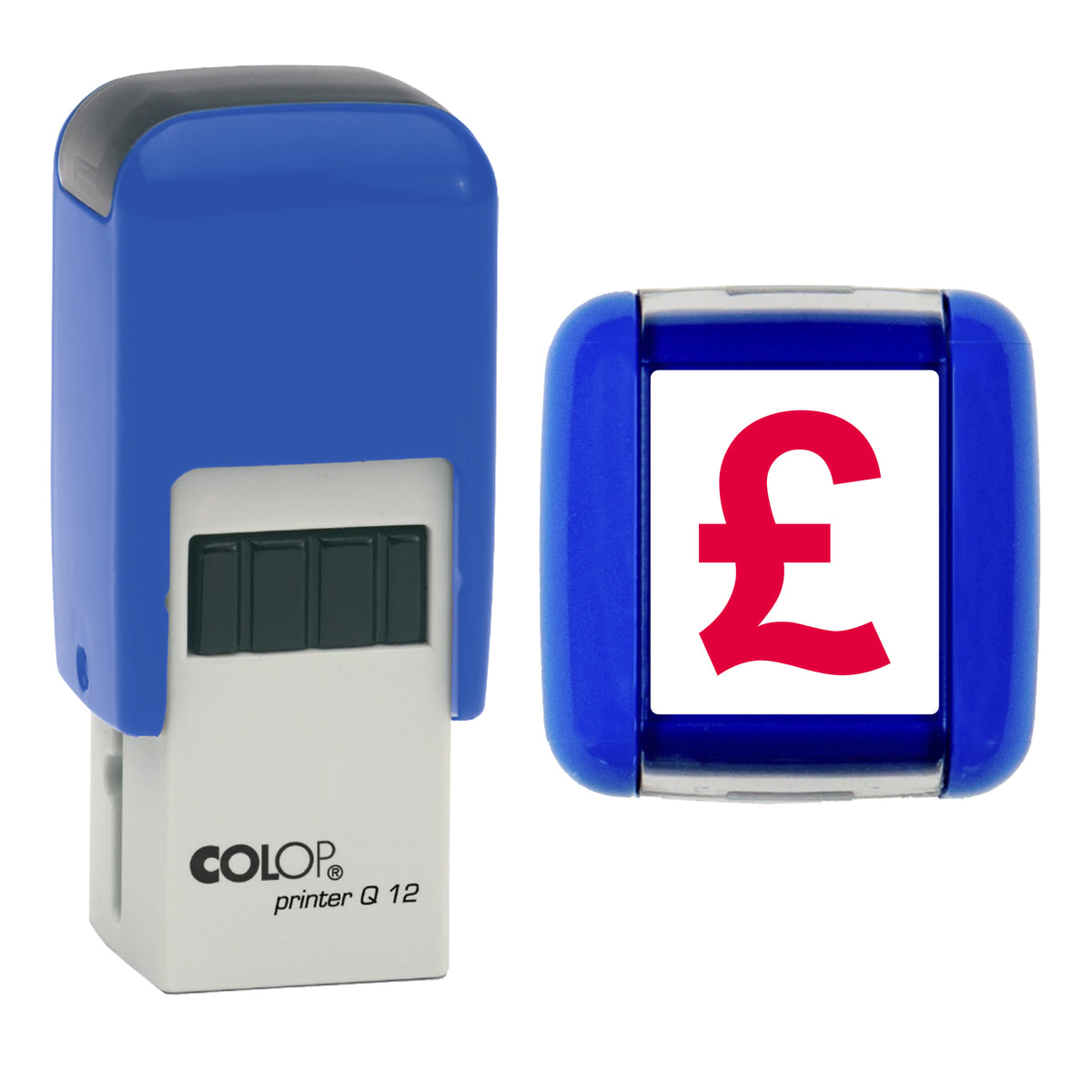 Pound Sterling stamp, COLOP Q12, red ink