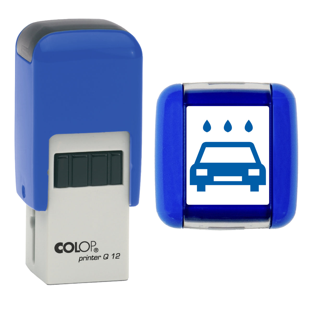 Car Wash stamp, COLOP Q12, blue ink