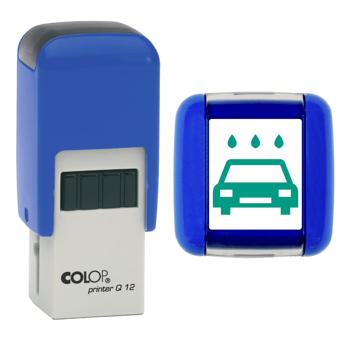 Car Wash stamp, COLOP Q12, green ink