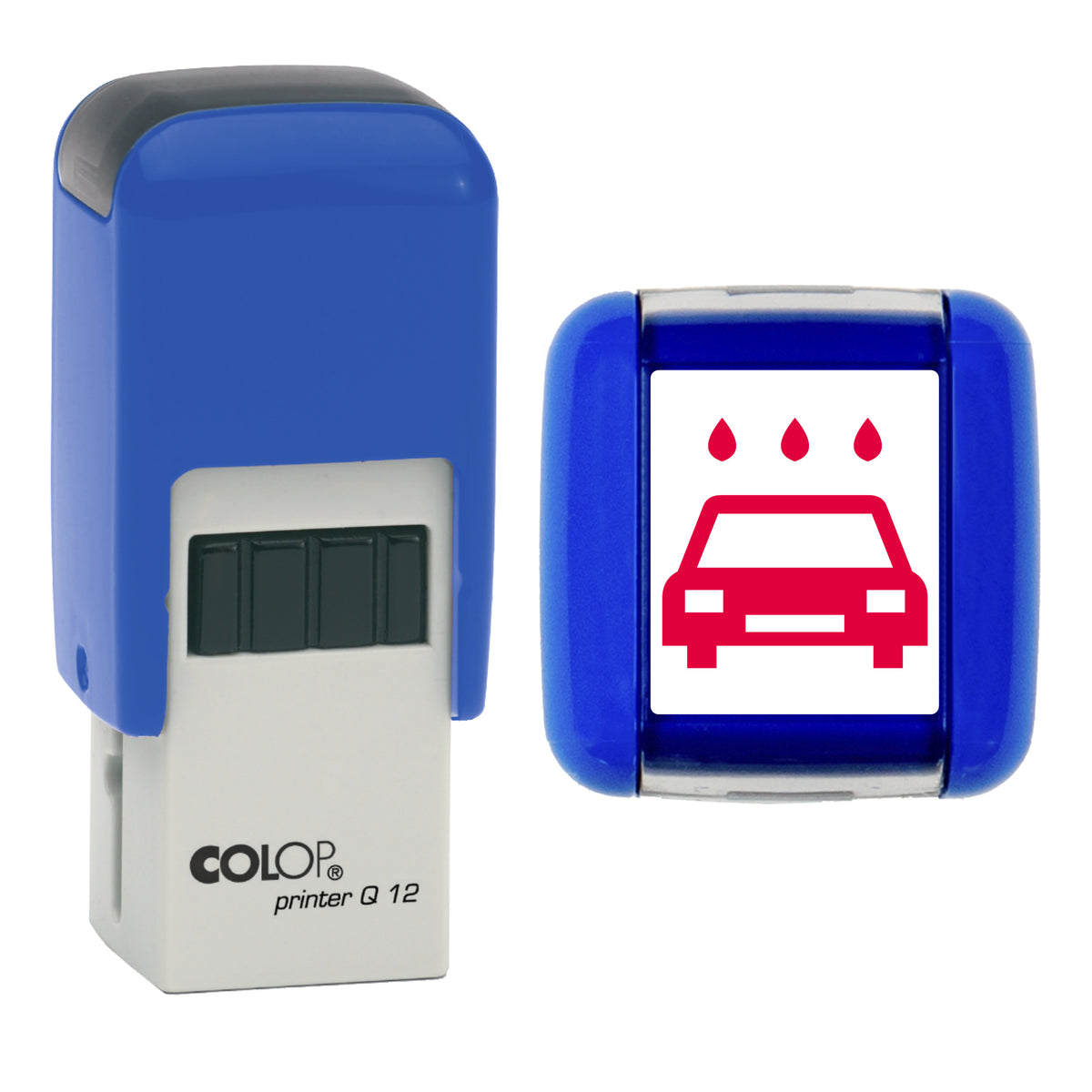 Car Wash stamp, COLOP Q12, red ink
