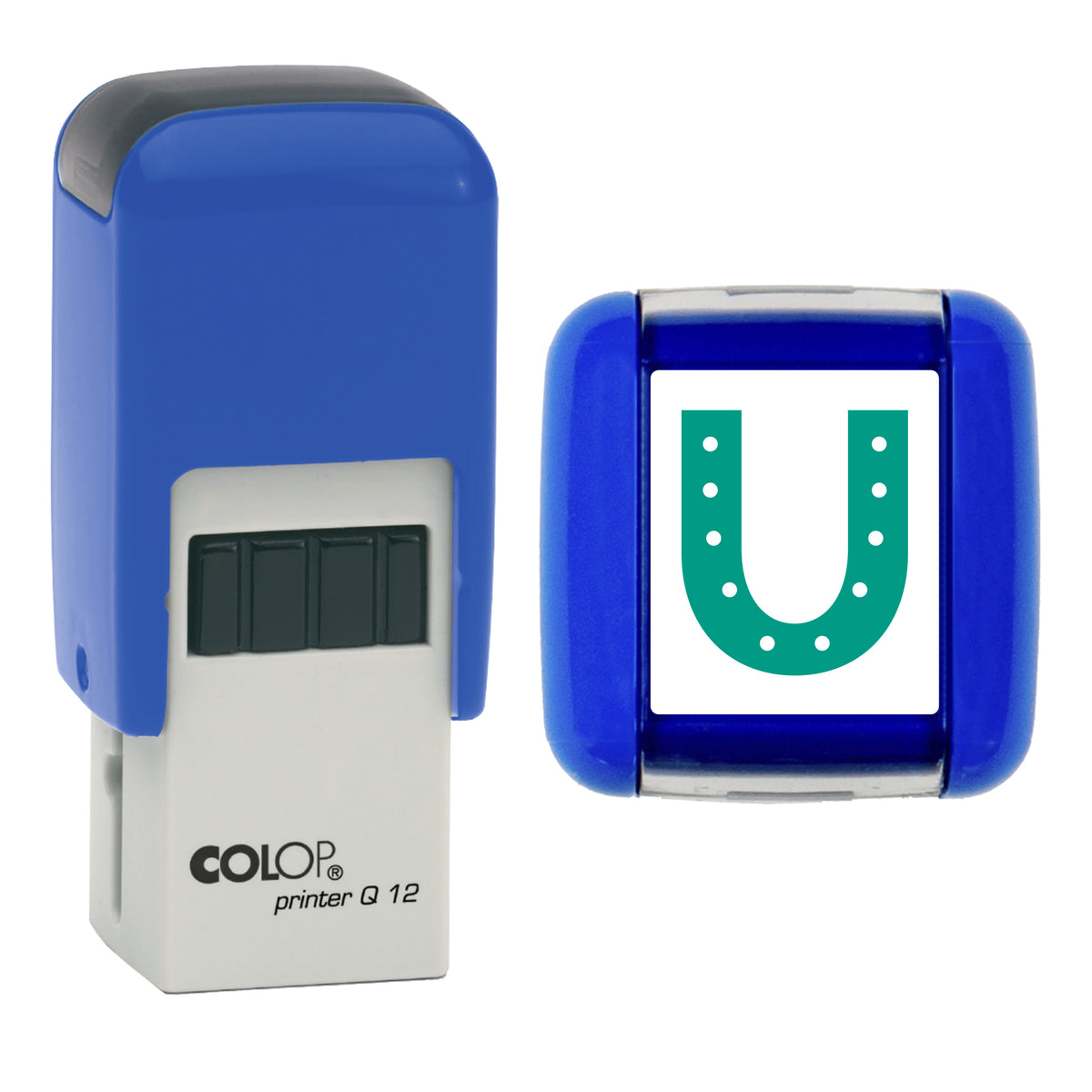 Horseshoe stamp, COLOP Q12, green ink