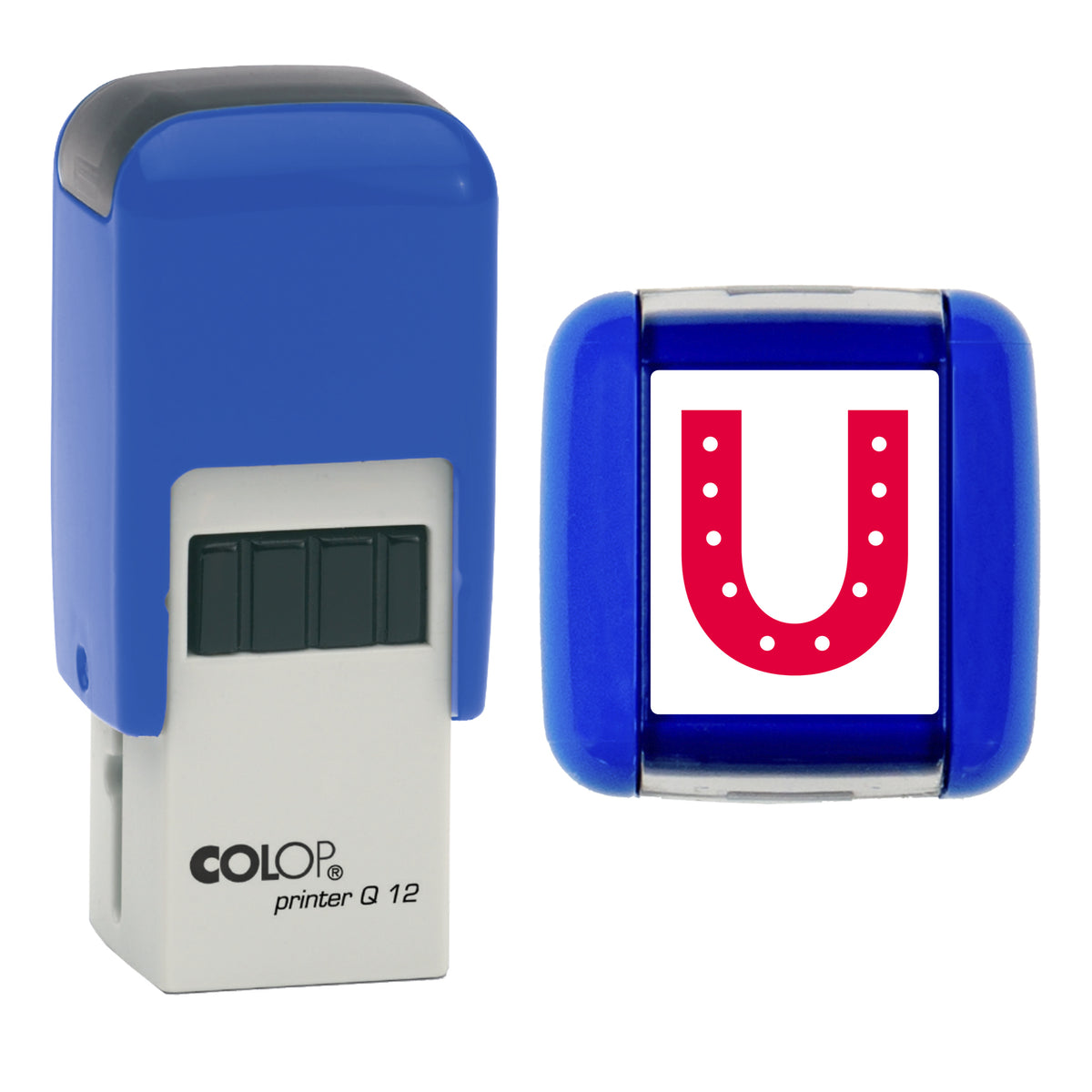 Horseshoe stamp, COLOP Q12, red ink