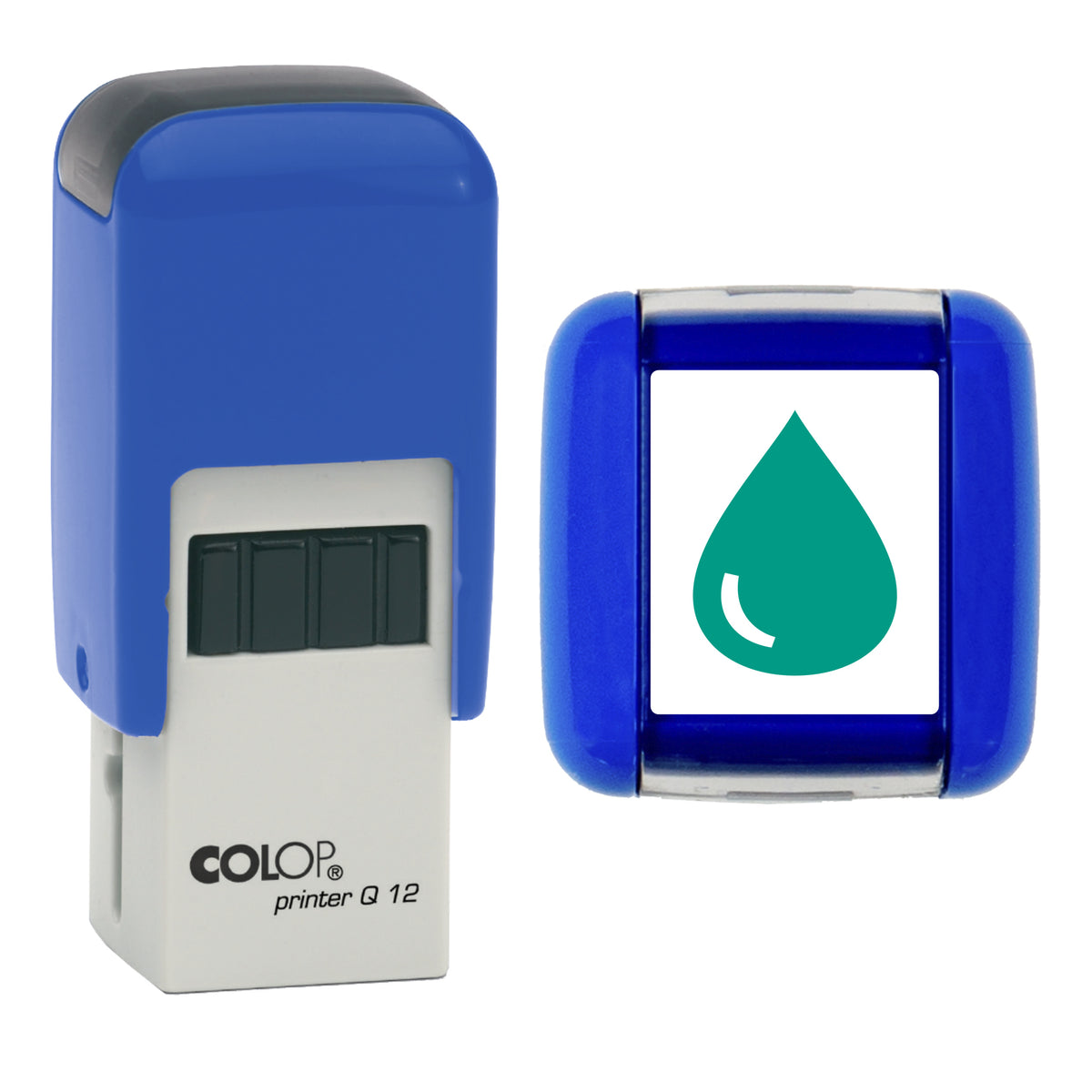 Water Drop stamp, COLOP Q12, green ink