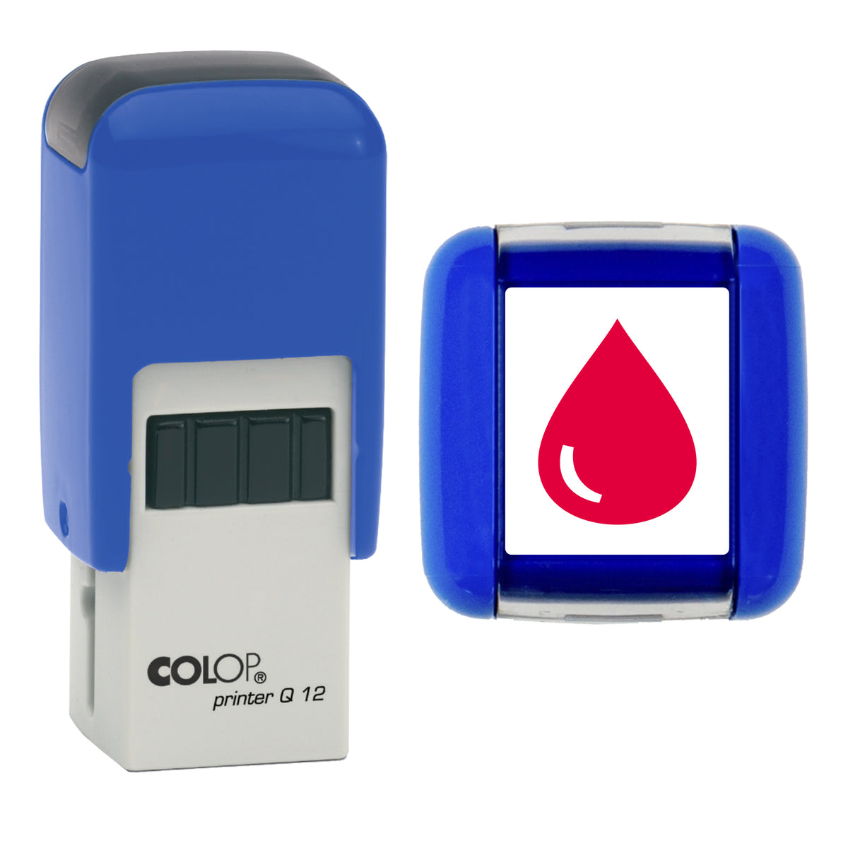 Water Drop stamp, COLOP Q12, red ink