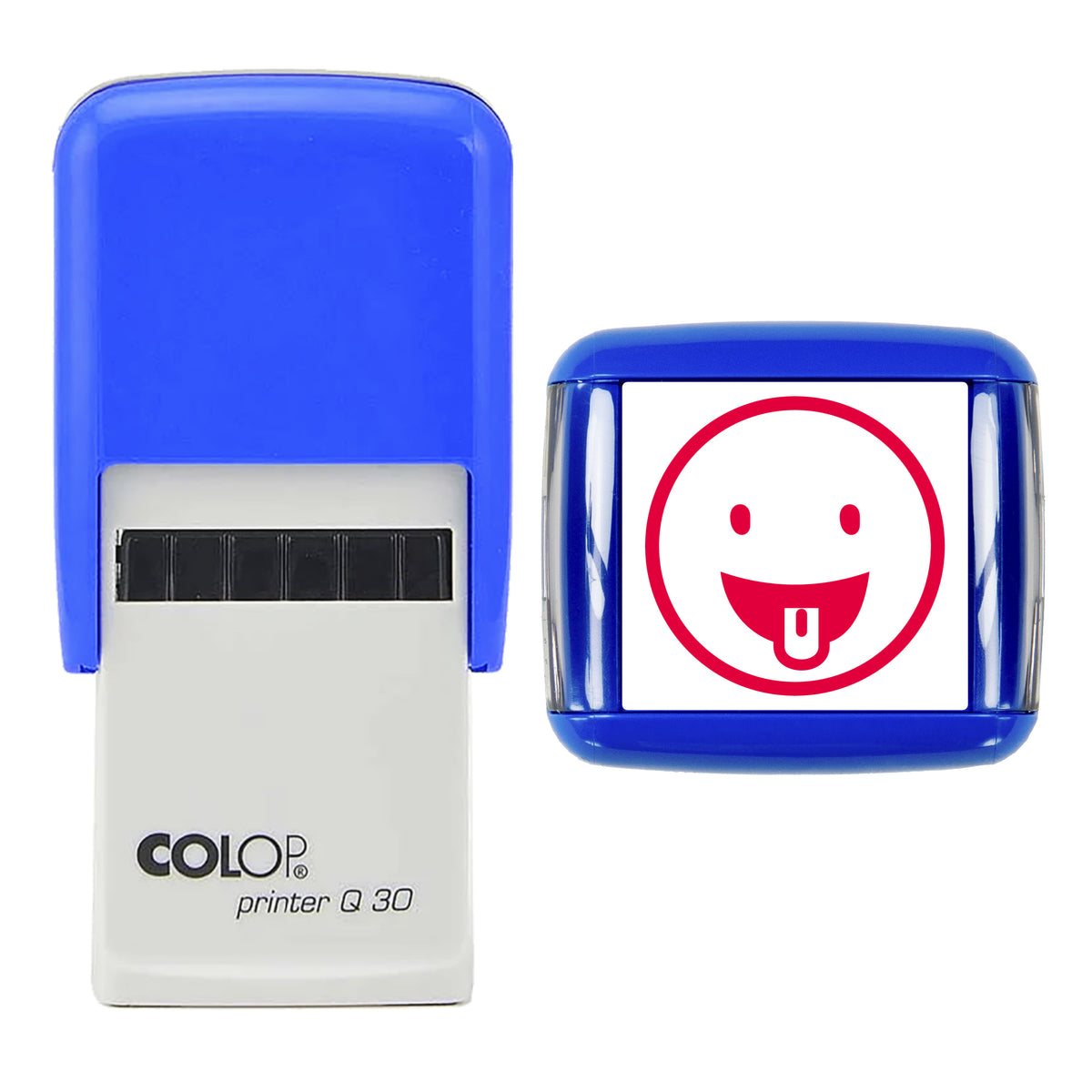 Tongue Out stamp, COLOP Q30, red ink
