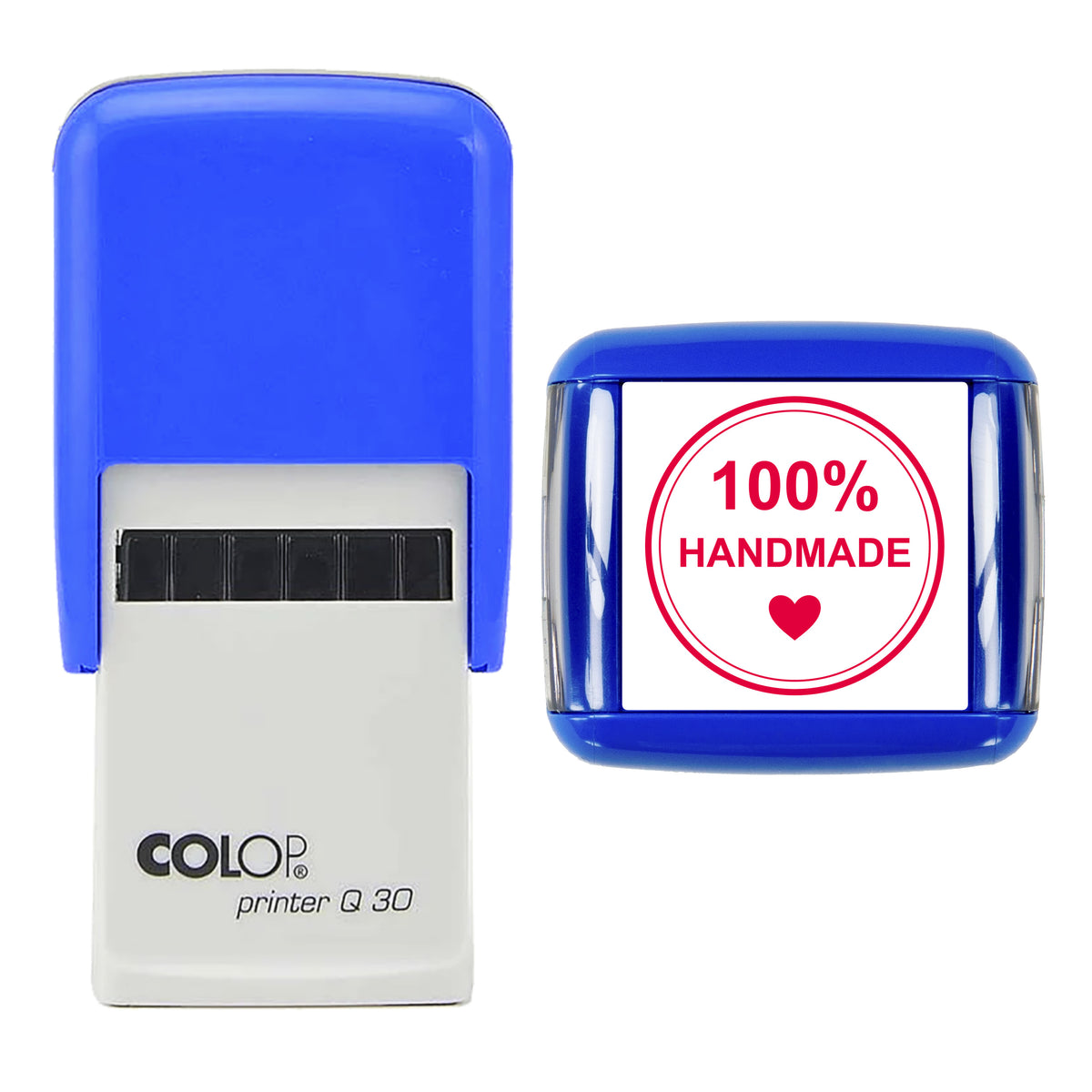 100% Handmade Packaging Stamp, COLOP Q30, 30 x 30mm, red ink