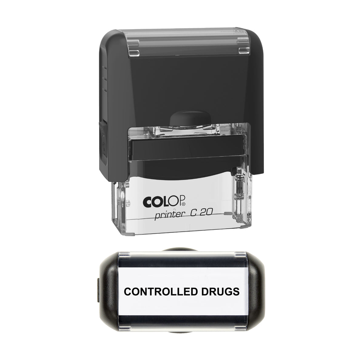 Controlled Drugs Pharmacy Stamp, COLOP C20, 37 x 12mm, black ink