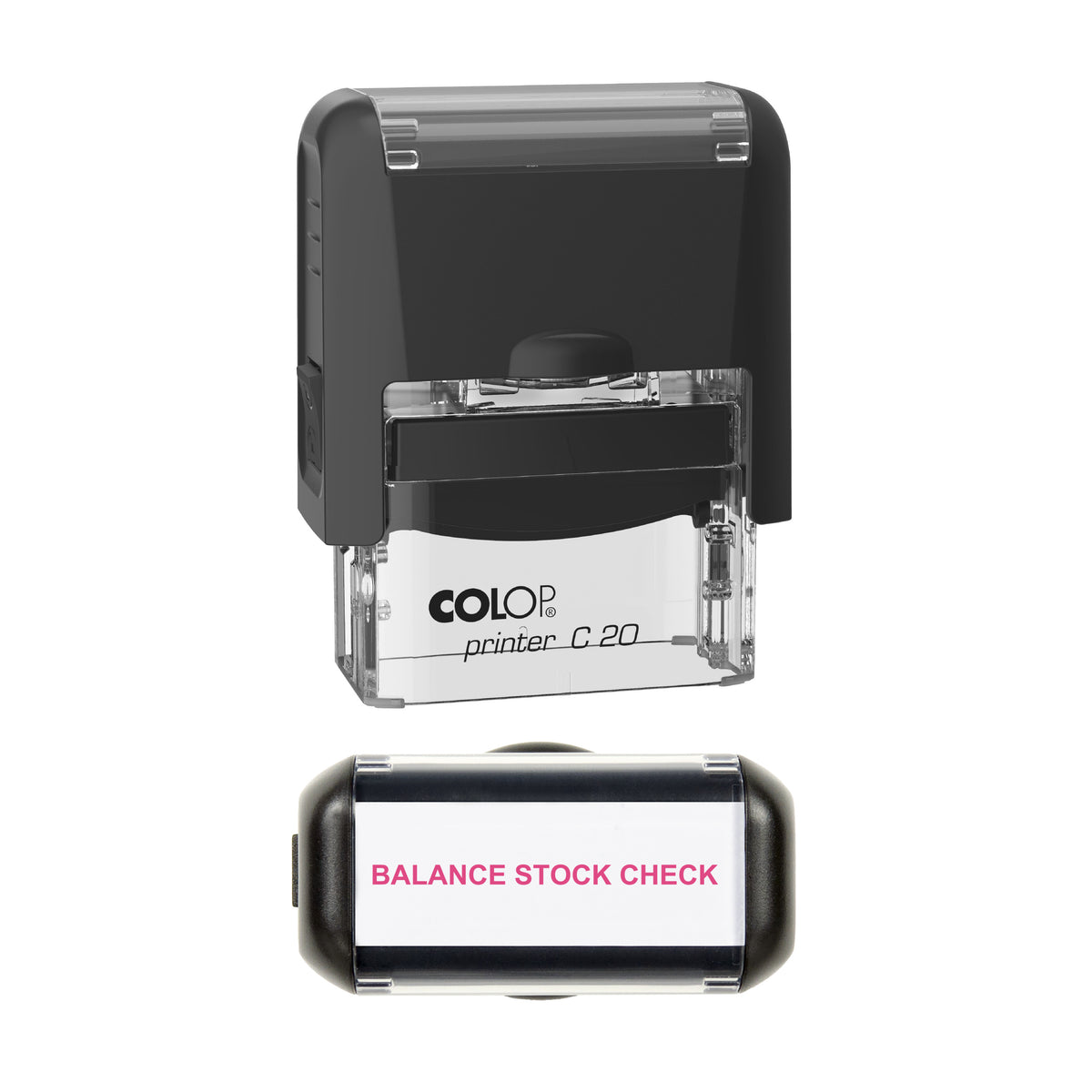 Balance Stock Check Pharmacy Stamp, COLOP C20, 37 x 12mm, soft_pink ink