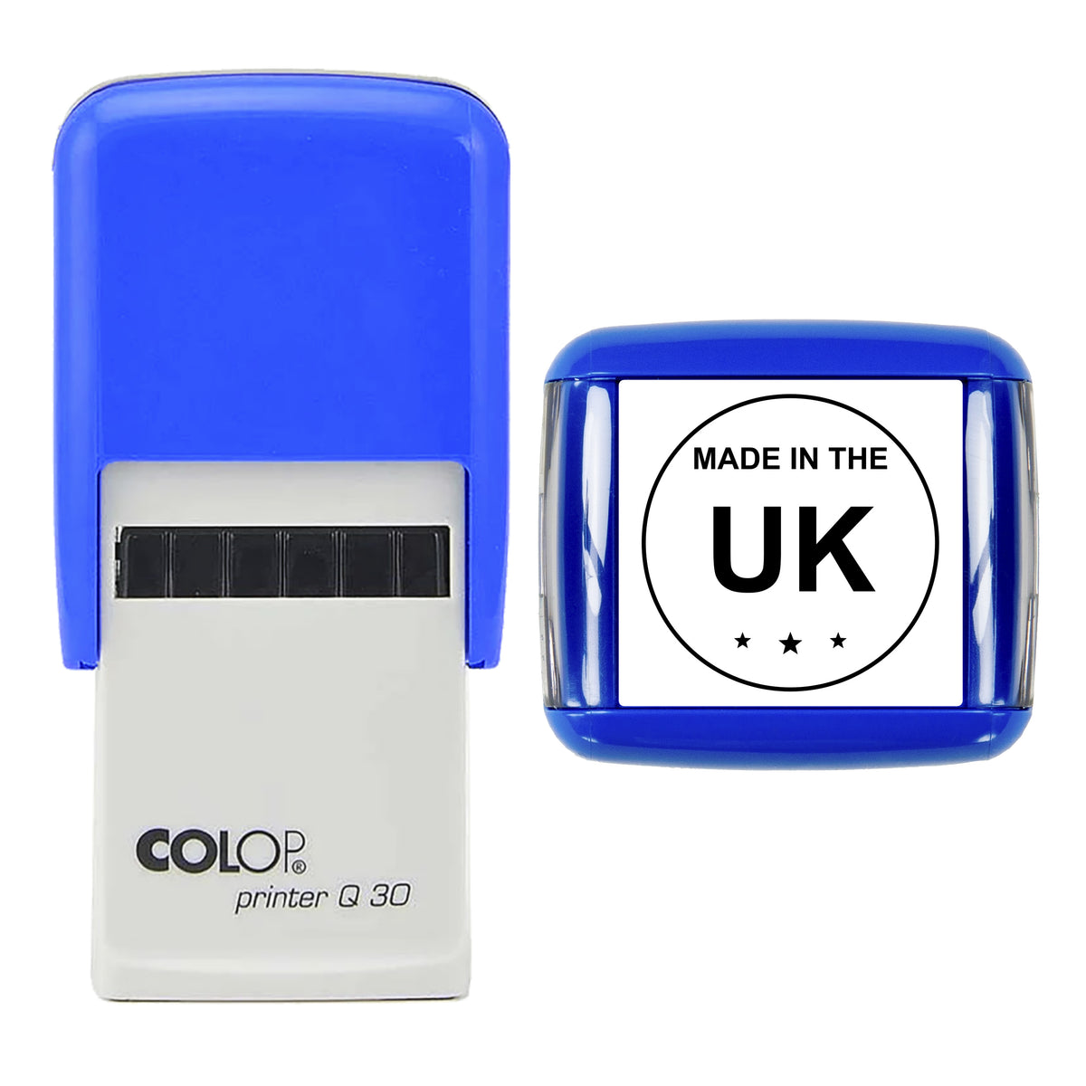 Made in the UK Packaging Stamp, COLOP Q30, 30 x 30mm, black ink